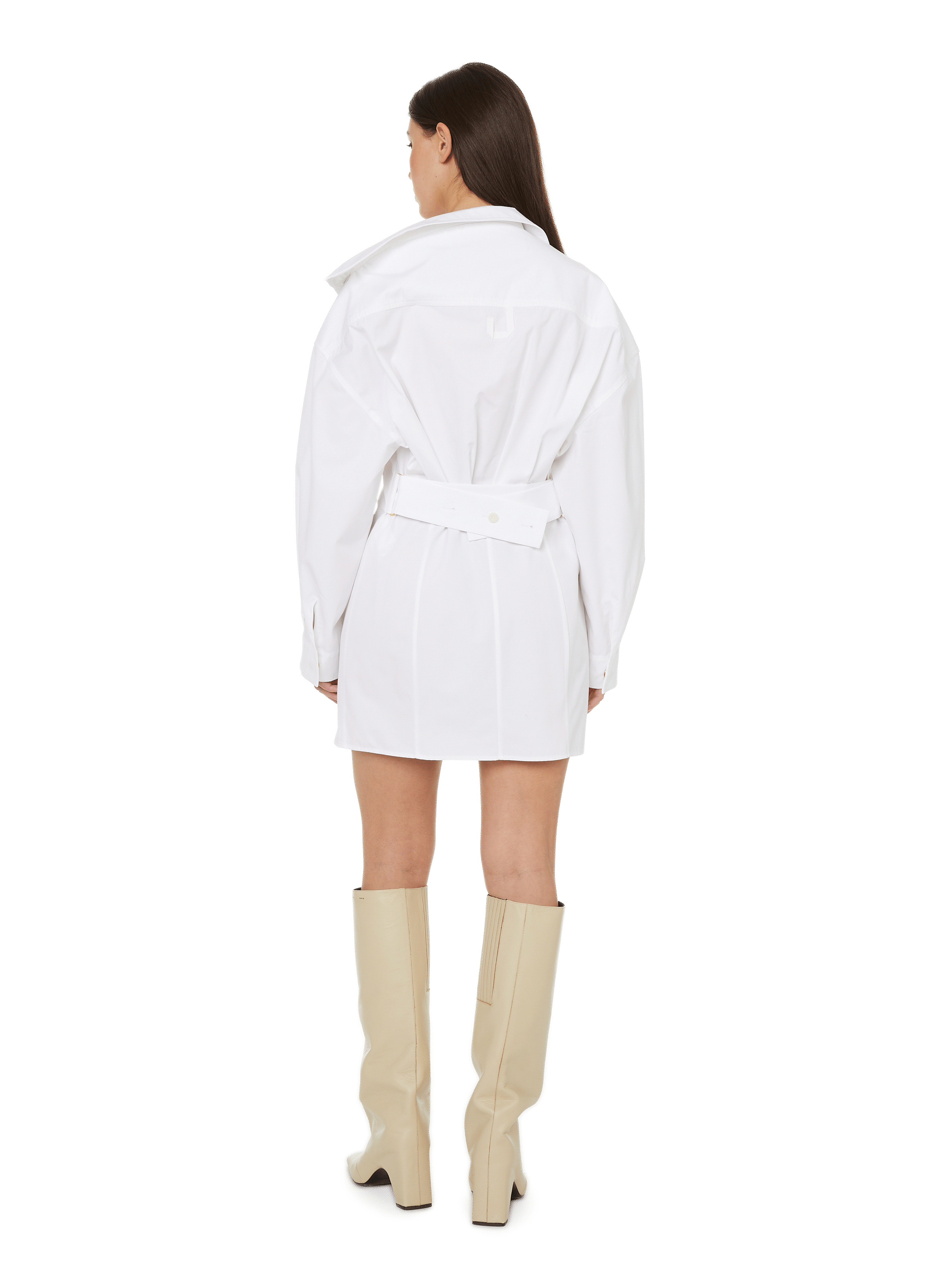 La mini robe chemise JACQUEMUS Blanc
