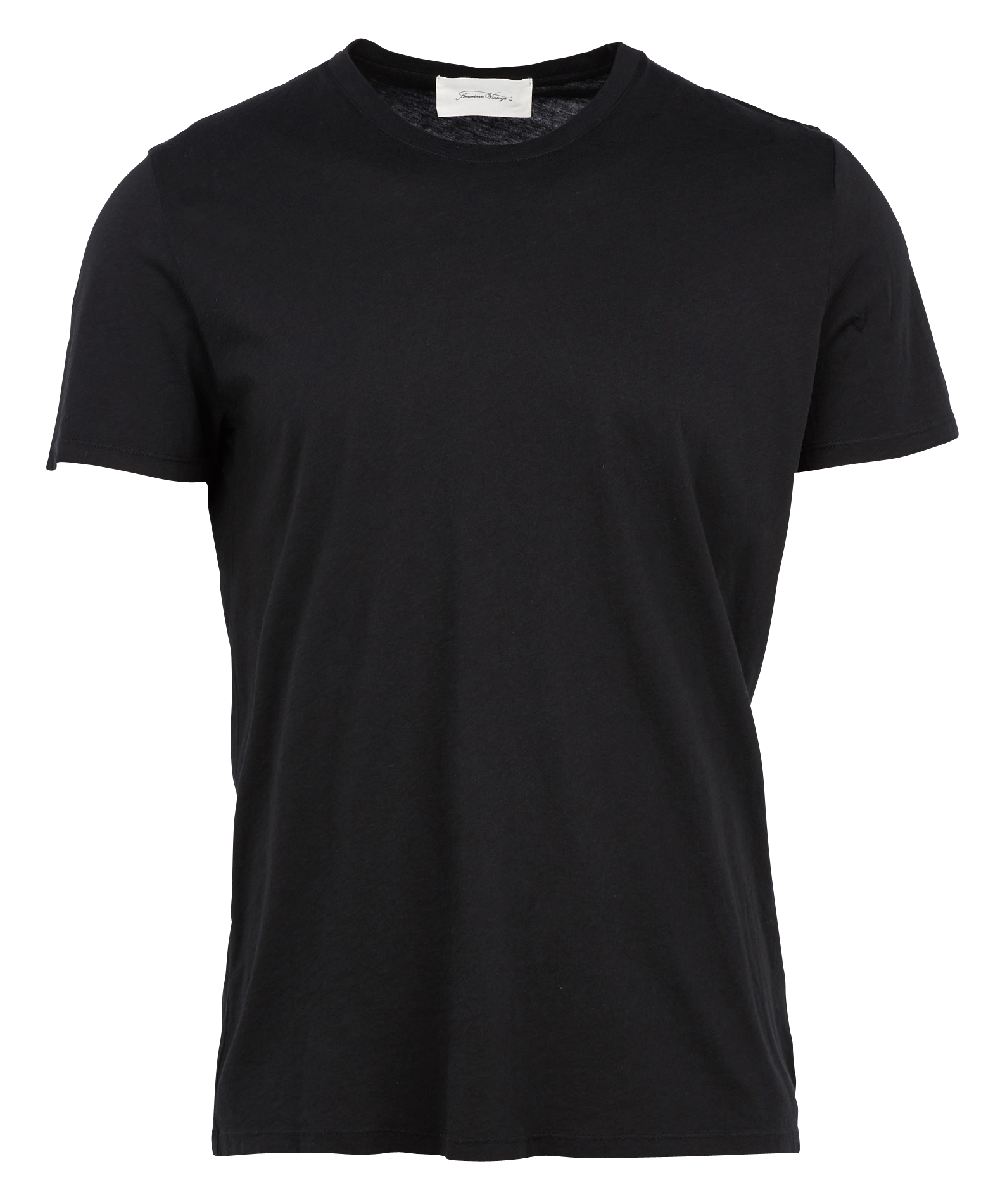 Tee-shirt col rond regular-fit en coton decatur AMERICAN VINTAGE Noir