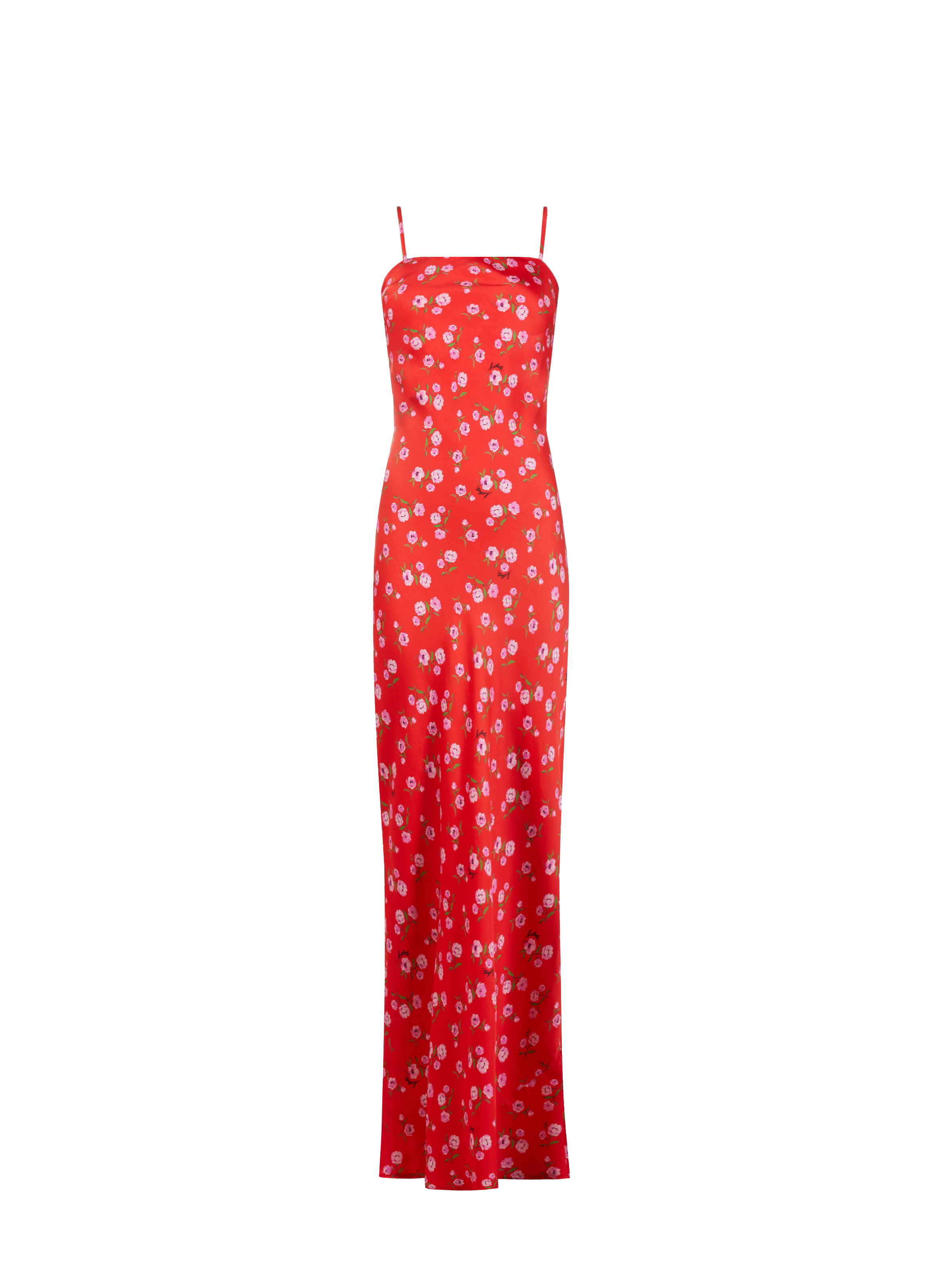 Robe longue à motif fleuris ROTATE Rouge