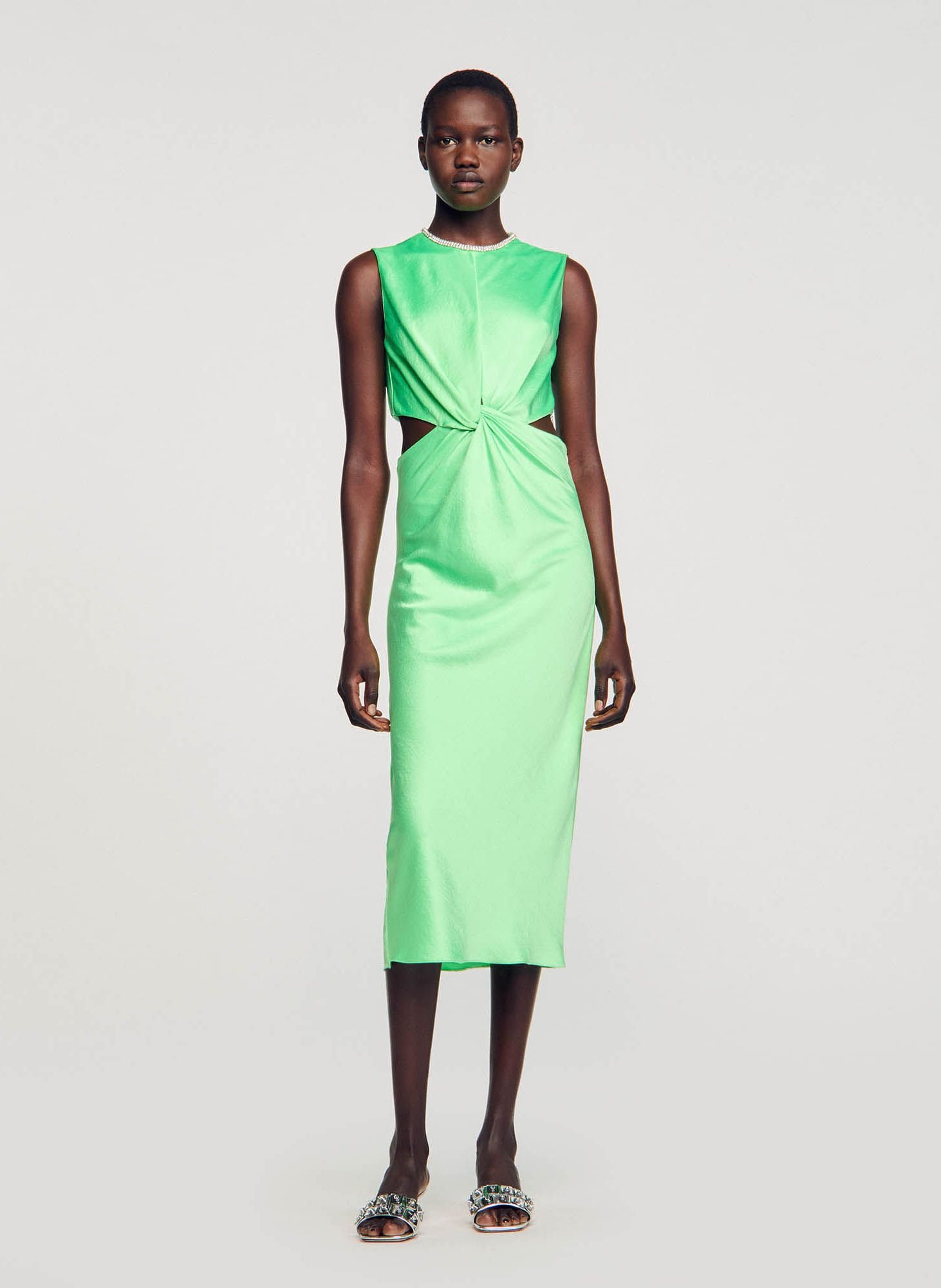 Robe verte sandro sale