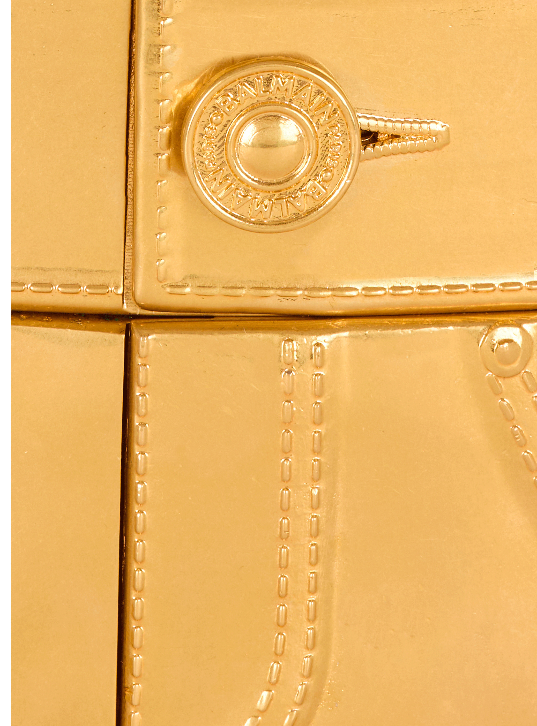 Ceinture avec trompe-l'œil denim en laiton BALMAIN Doré