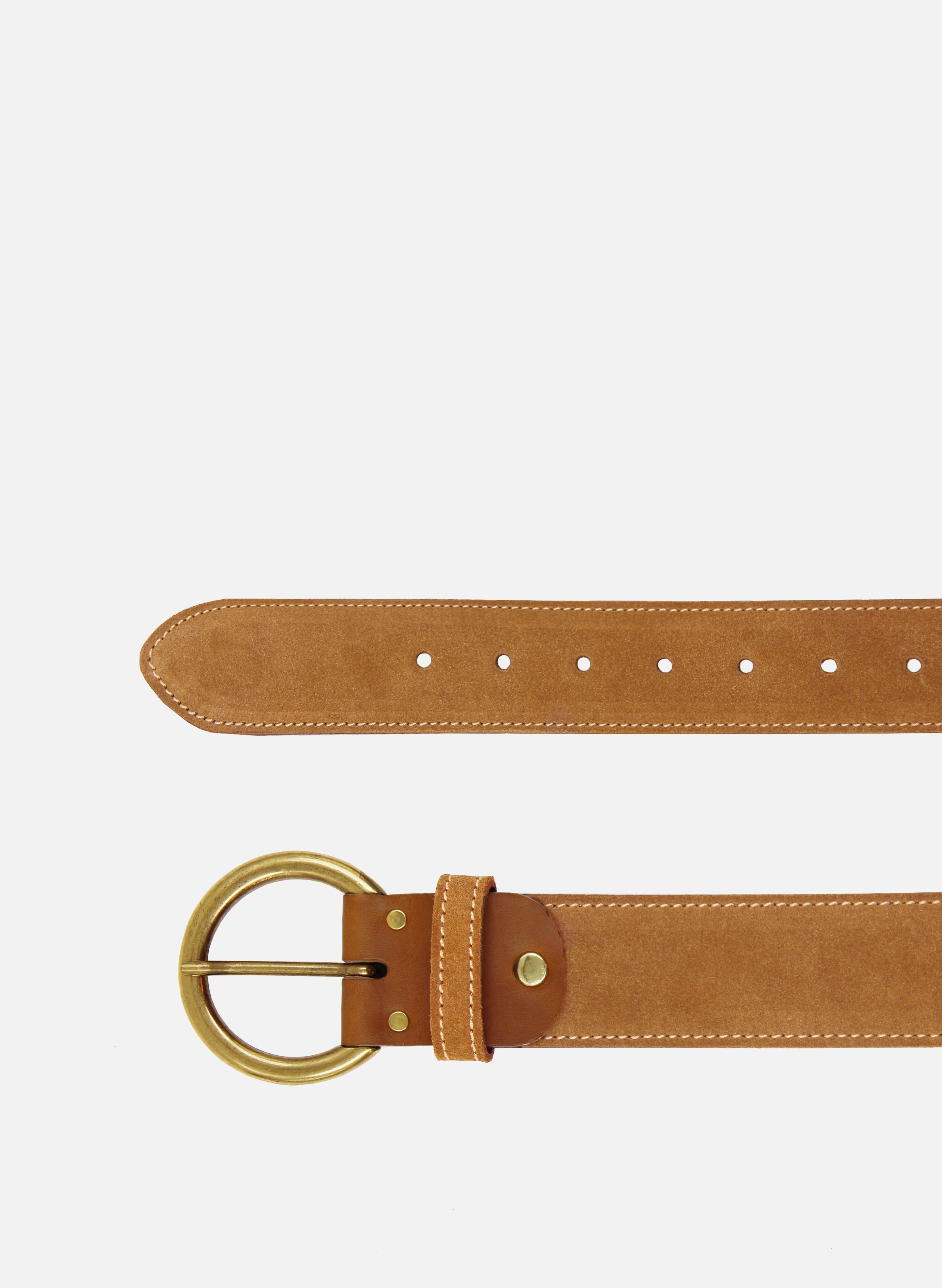 Ceinture bohème cuir daim JULES & JENN Marron