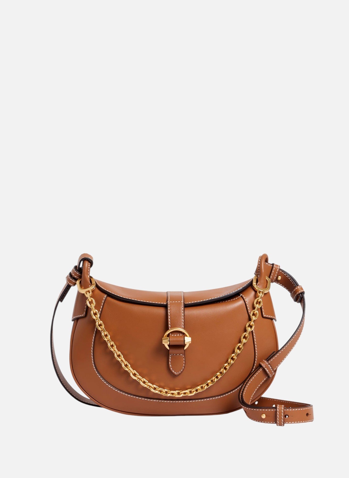 Petit sac bandoulière pia en cuir lisse LE TANNEUR Marron