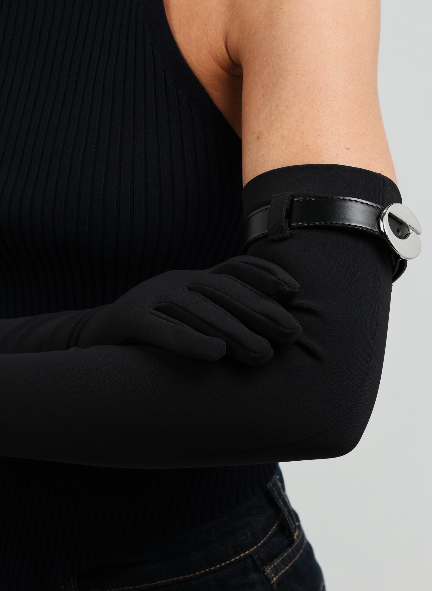 Jersey gloves with belt and logo COPERNI Black