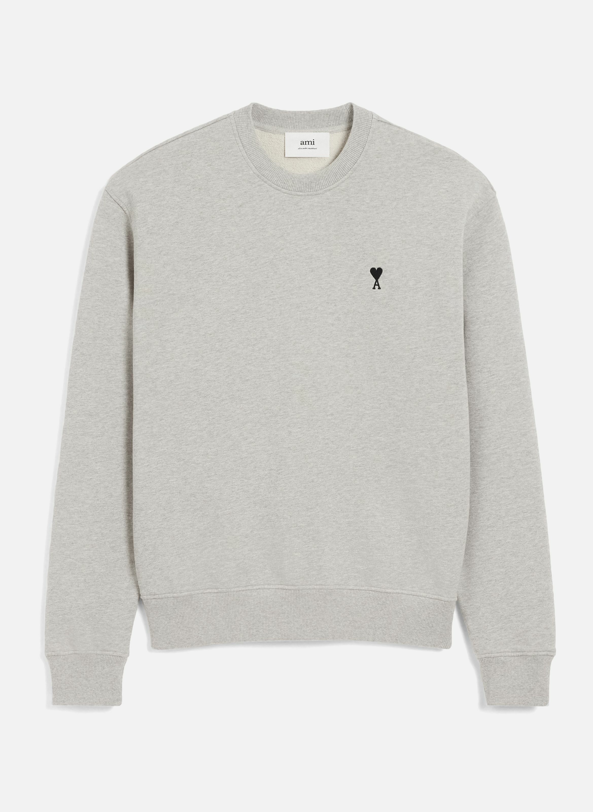 Sweatshirt ami de coeur en coton AMI PARIS Gris