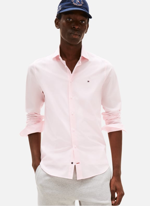 Fitted cotton shirt Pink by TOMMY HILFIGER TOMMY HILFIGER Fitted cotton shirt Pink