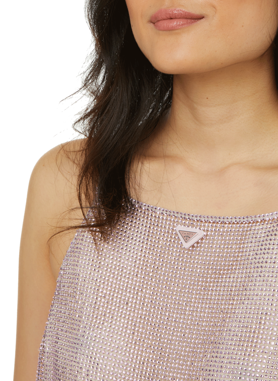 Rhinestone embroidered dress PRADA Pink