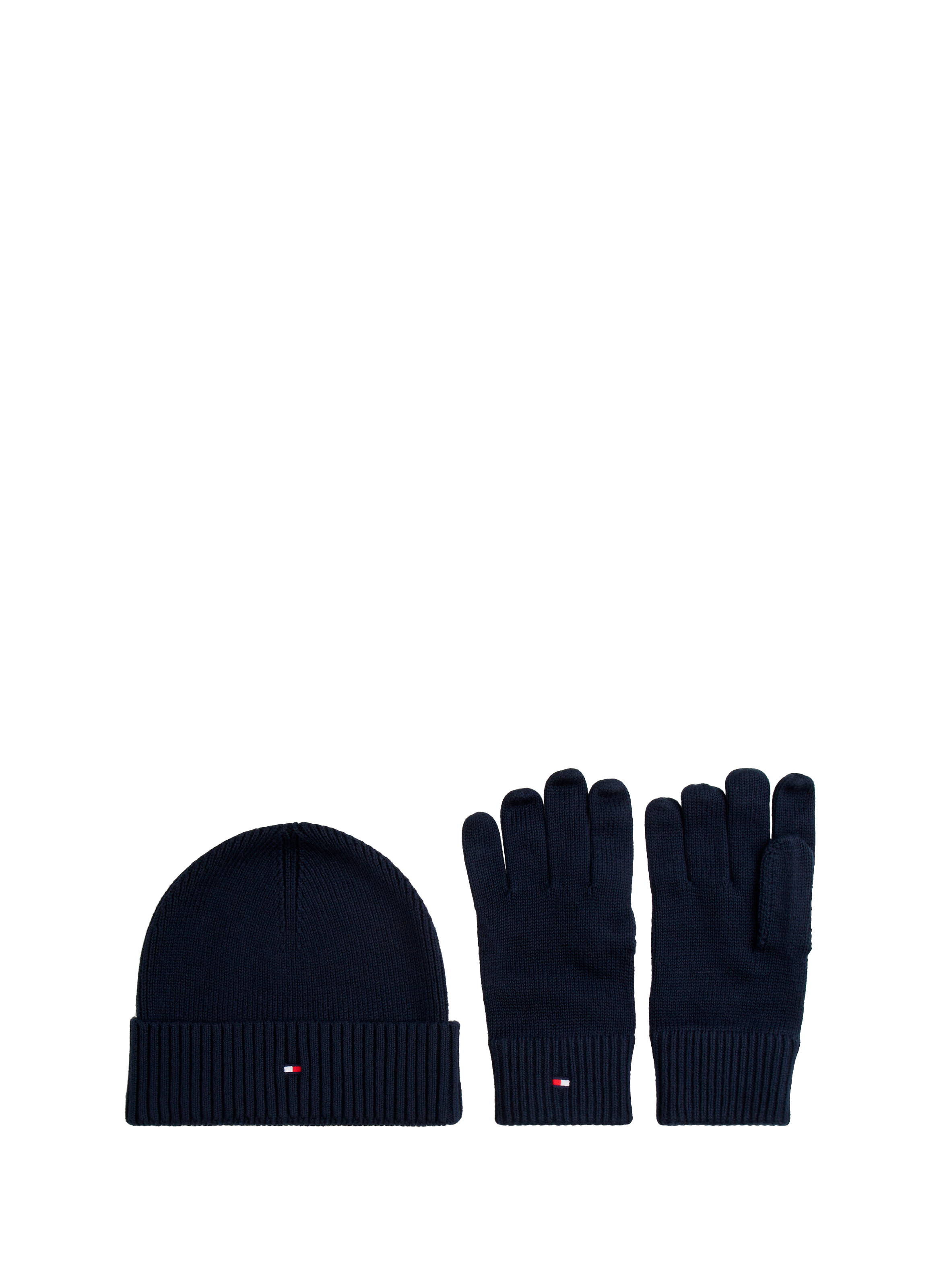 Cotton and cashmere hat and gloves TOMMY HILFIGER Blue