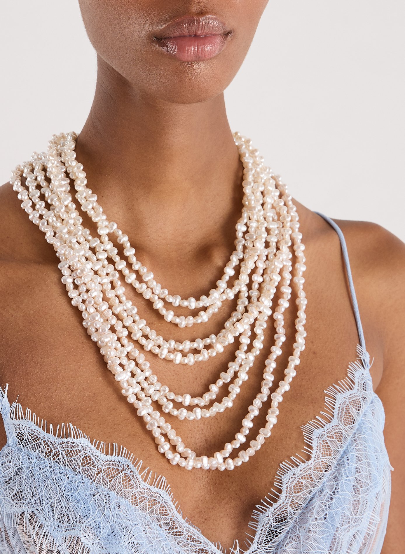 Collier multi-rangs en perles AU PRINTEMPS PARIS Blanc