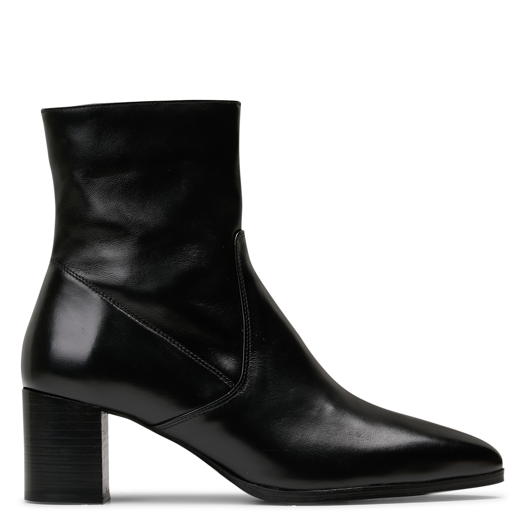 Bottines à talons en cuir n°556 RIVECOUR Noir