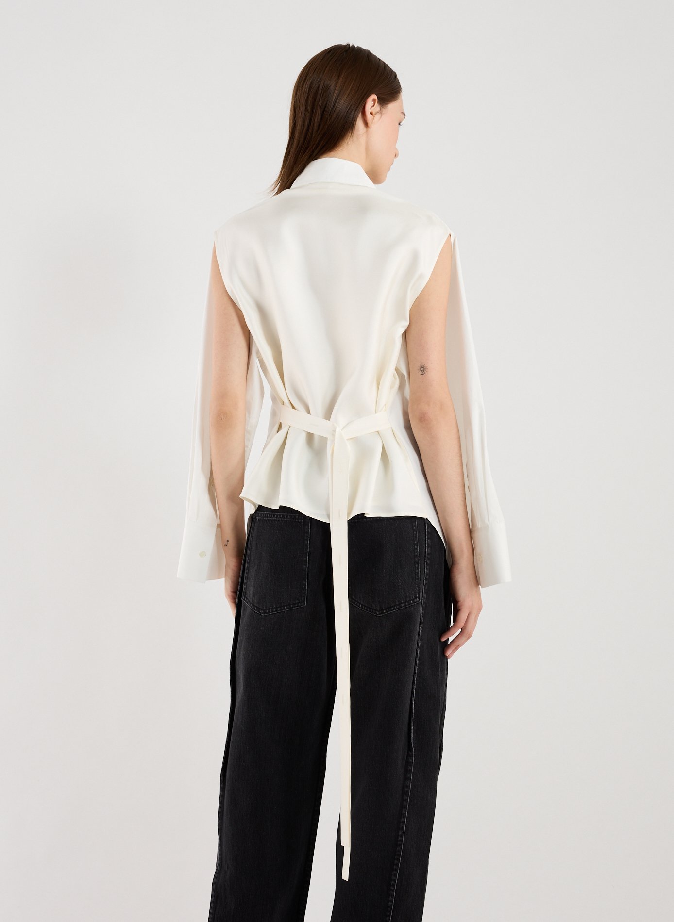 Silk poplin shirt ROHE FRAMES White