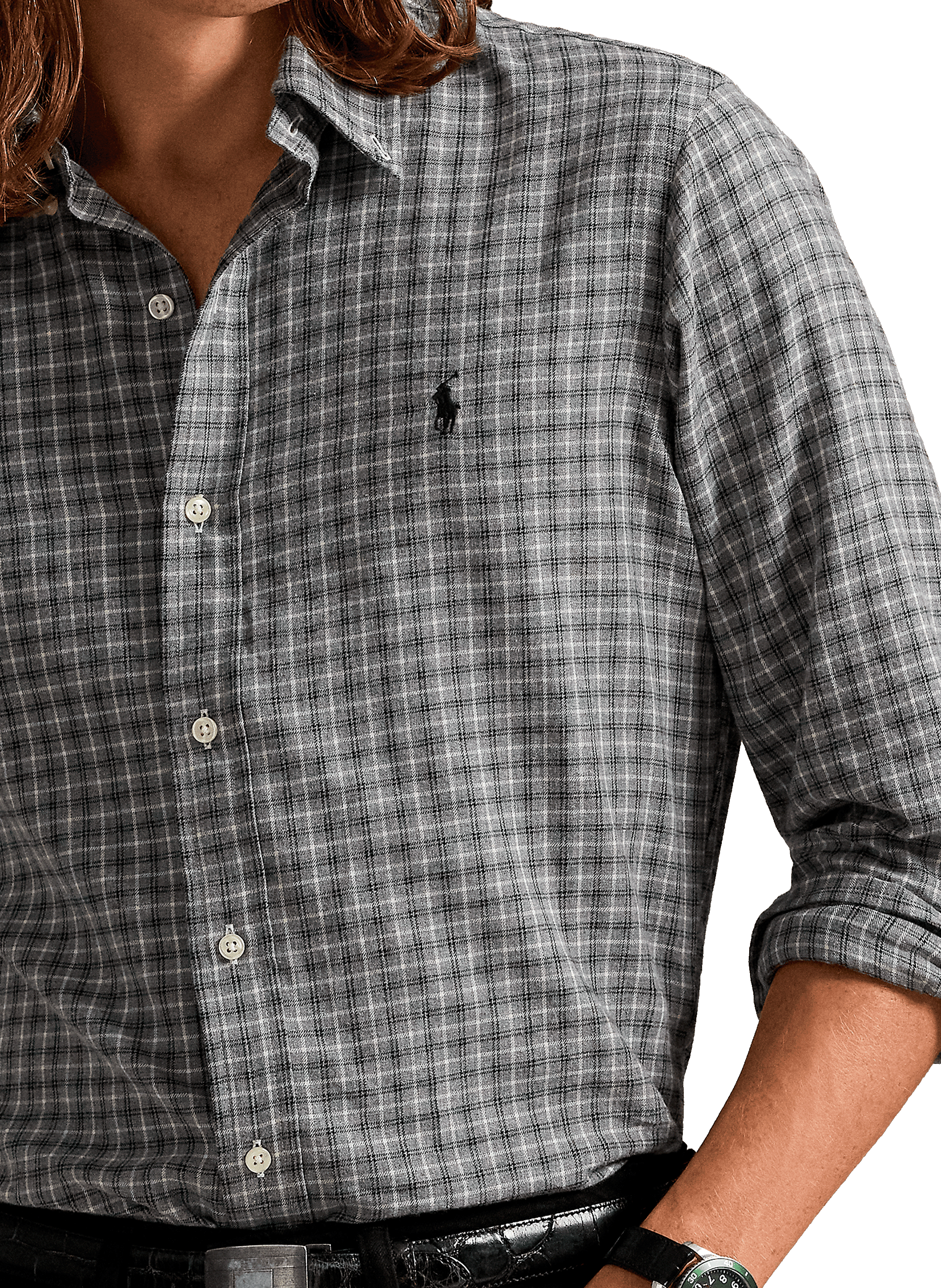 American collar cotton shirt POLO RALPH LAUREN Grey