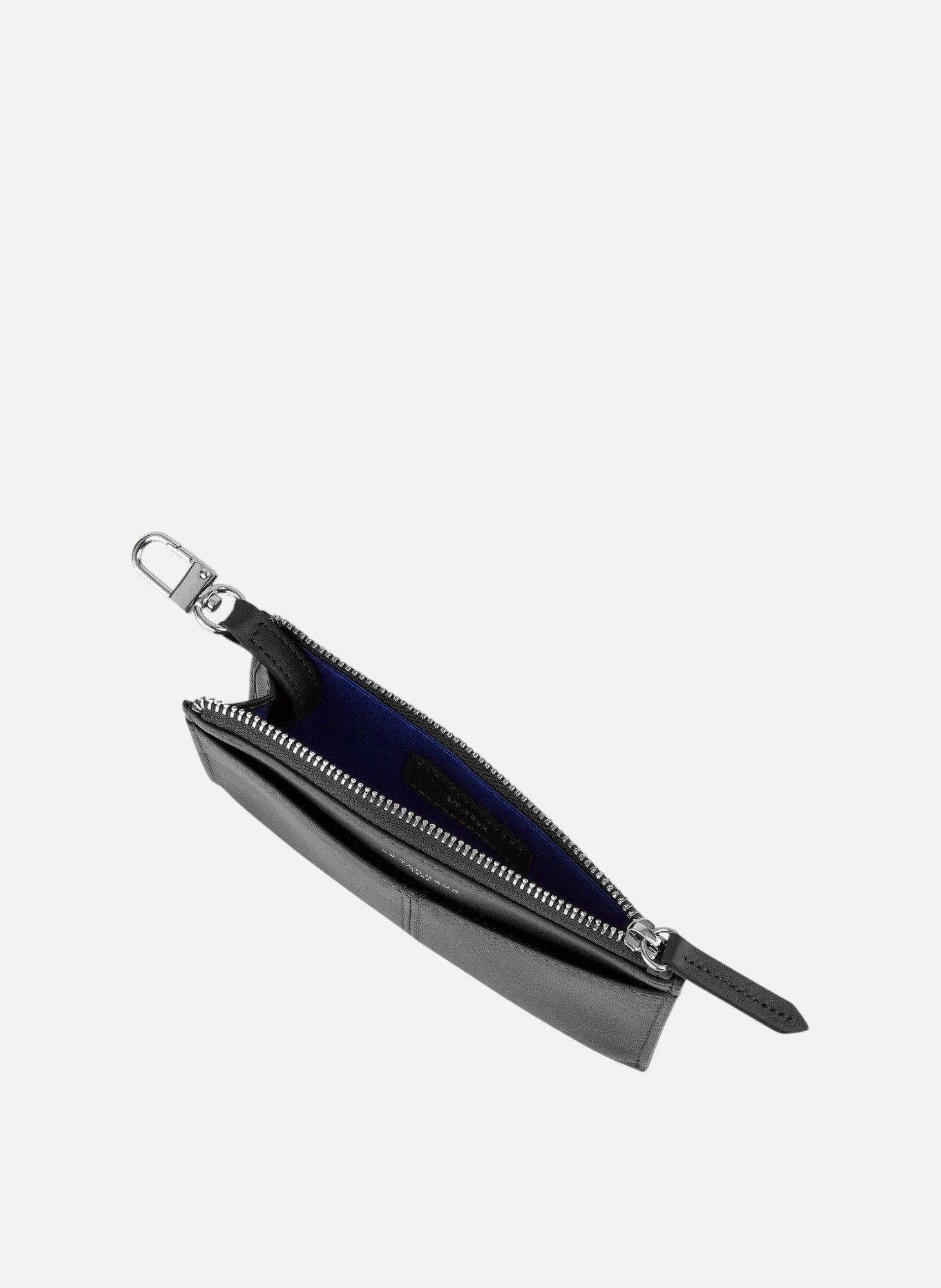 Étui clés zippé charlotte en cuir lisse Noir