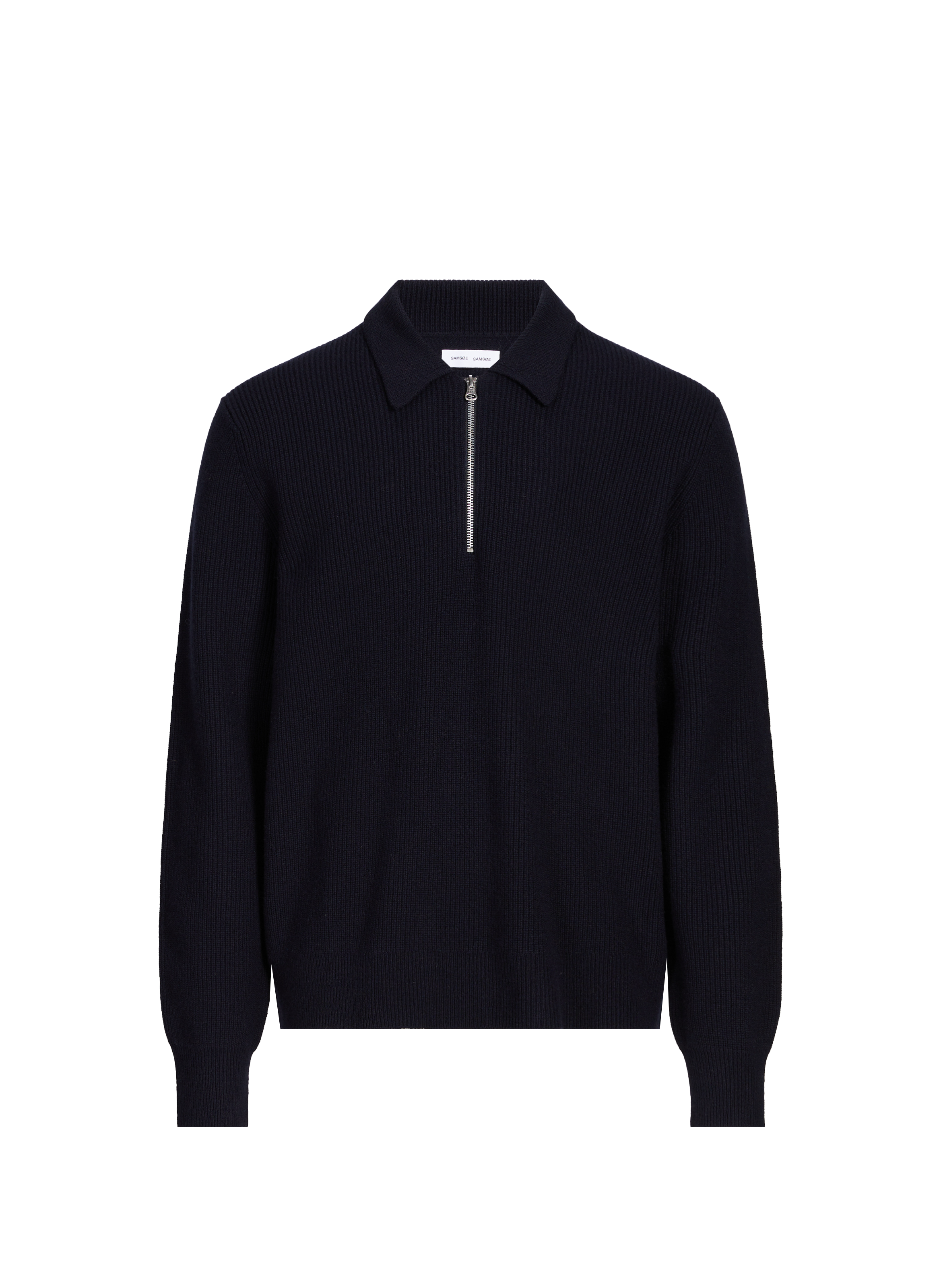 SAMSOE SAMSOE Wool zip-neck jumper Blue