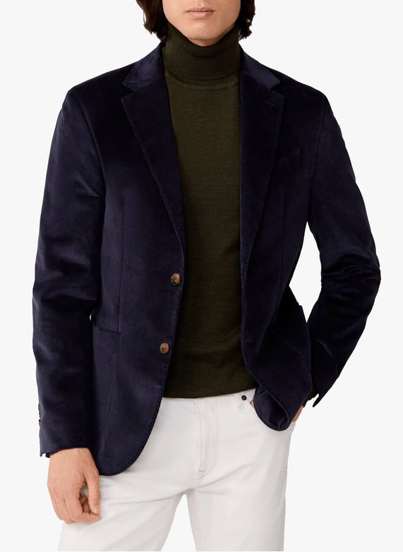 Blazer col tailleur en coton mélangé | Bleu by FACONNABLE Blazer col tailleur en coton mélangé Bleu