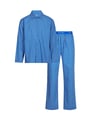 Long cotton pajama set | Blue by CALVIN KLEIN CALVIN KLEIN Long cotton pajama set | Blue