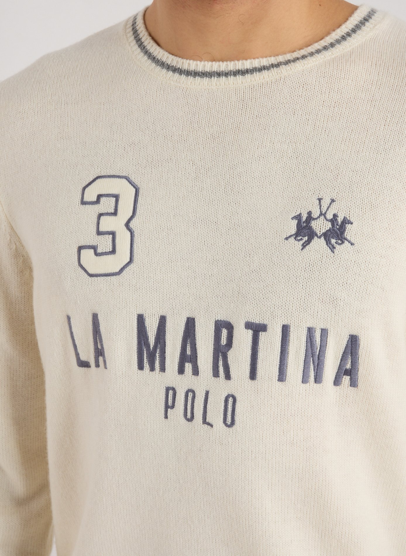 Pull en liane mélangée  LA MARTINA Blanc