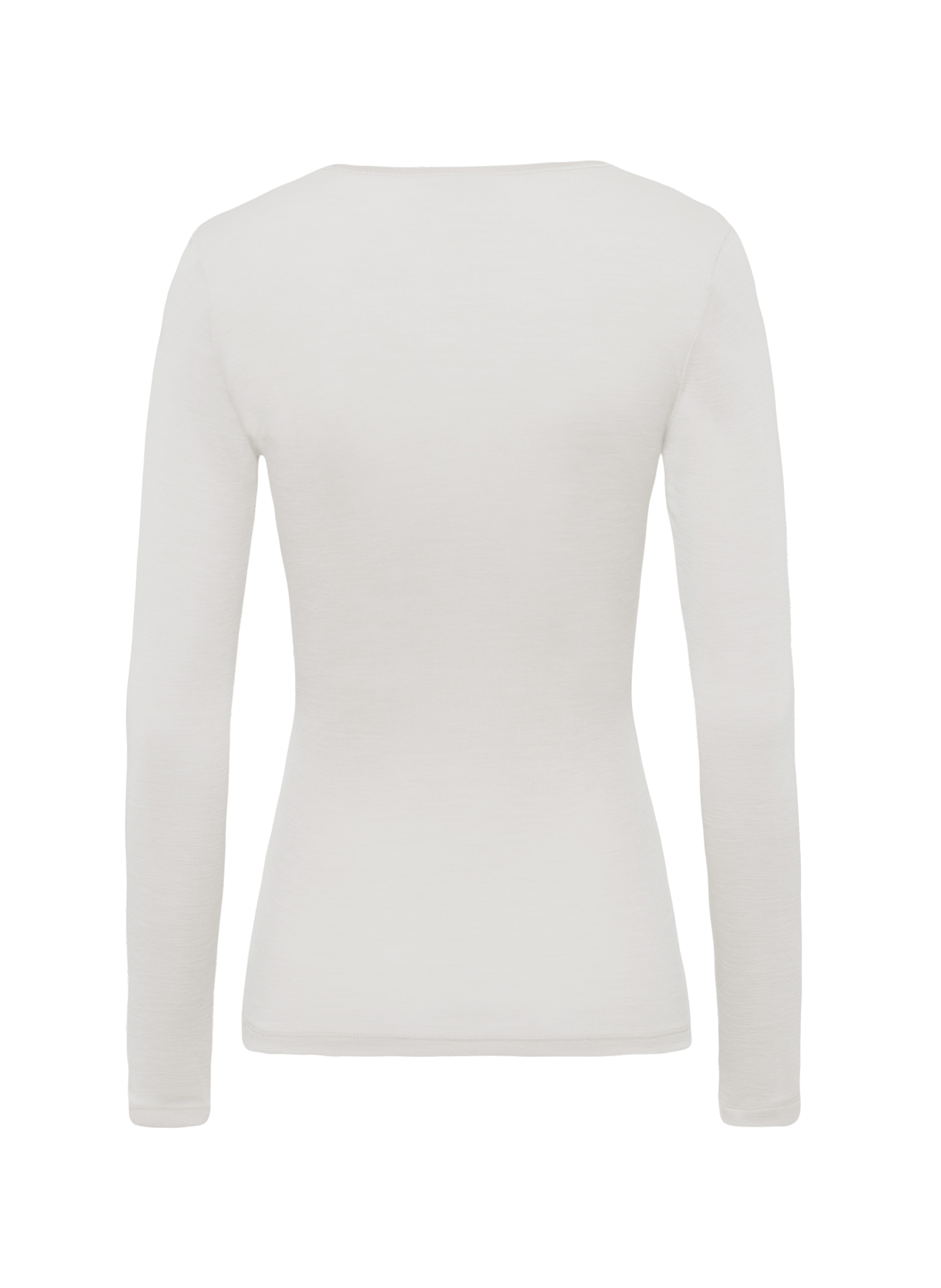 Long-sleeved silk and wool T-shirt HANRO Beige
