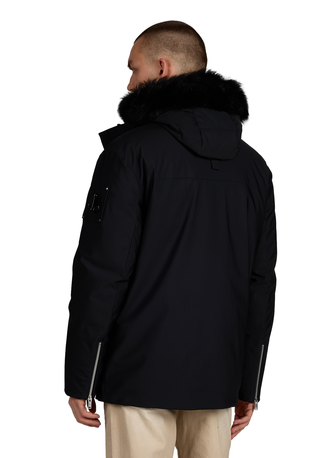 Parka with high collar and removable hood MOOSE KNUCKLES Black