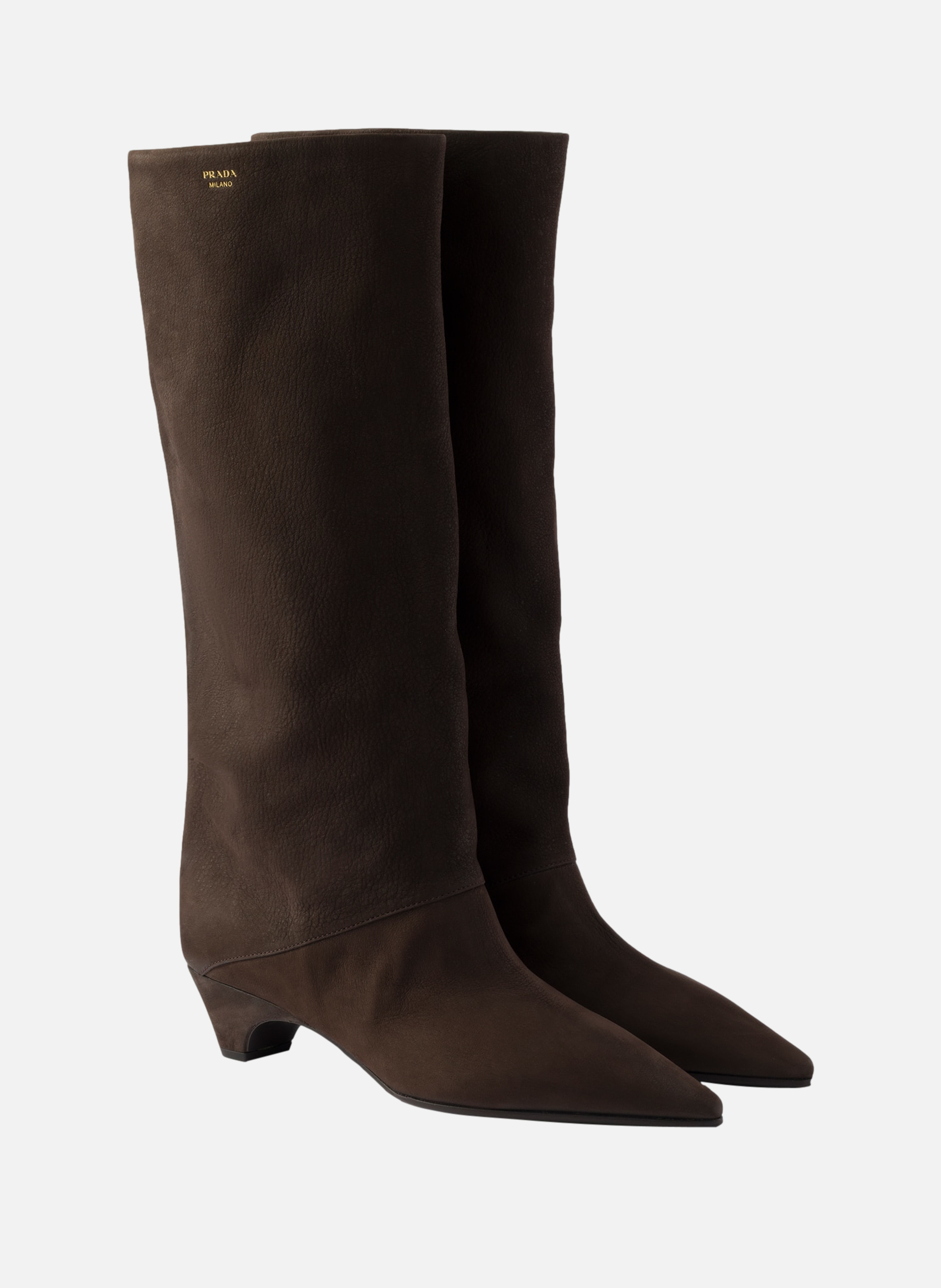 Bottes en cuir PRADA Marron