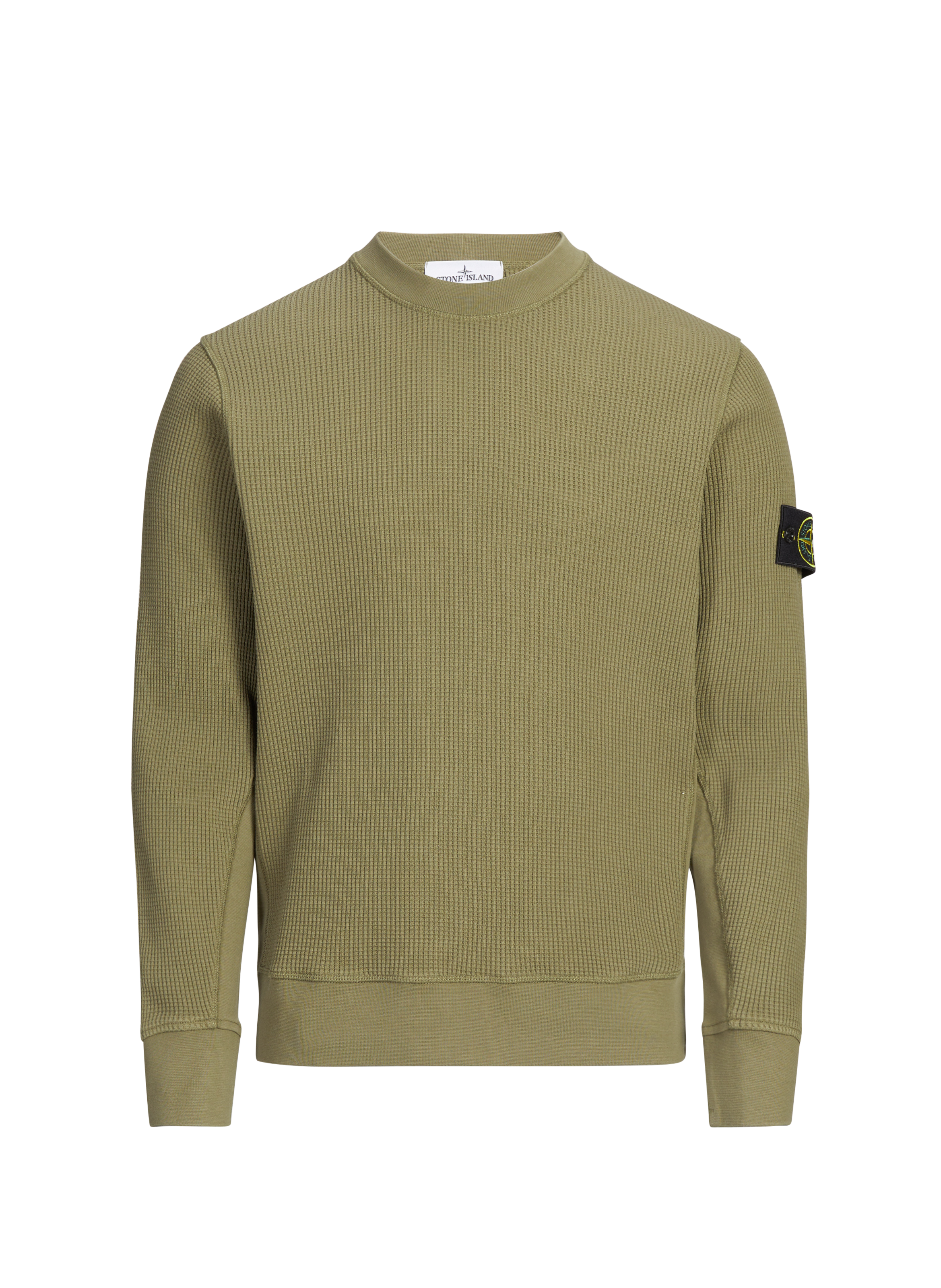 Sweatshirt texturé en coton mélangé STONE ISLAND Kaki
