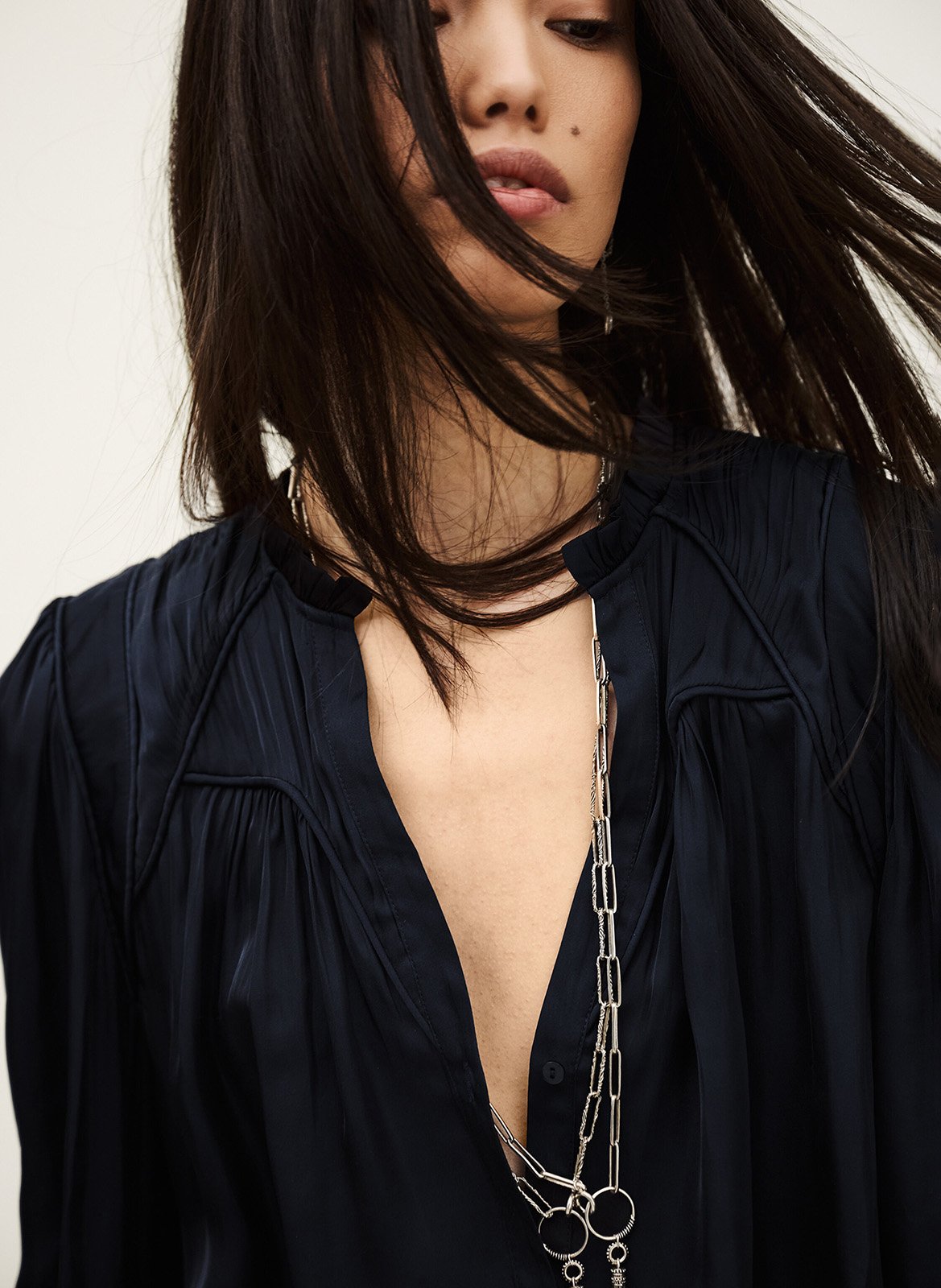 Chemise ample col v fluide cesira BA&SH Bleu