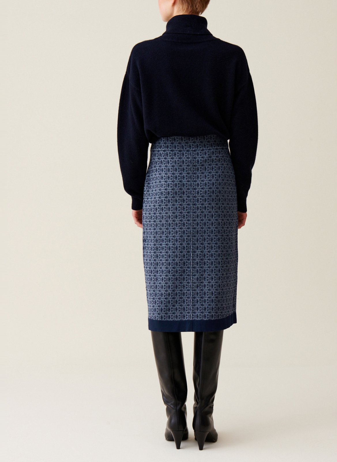 Jupe monogramme taille haute CLAUDIE PIERLOT Bleu