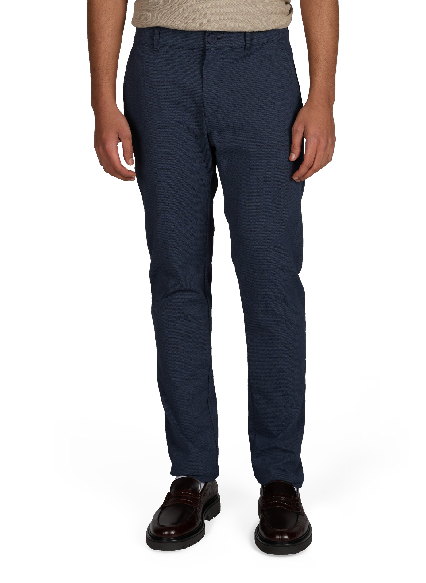 Slim Serge cotton blend pants 1789 CALA Blue