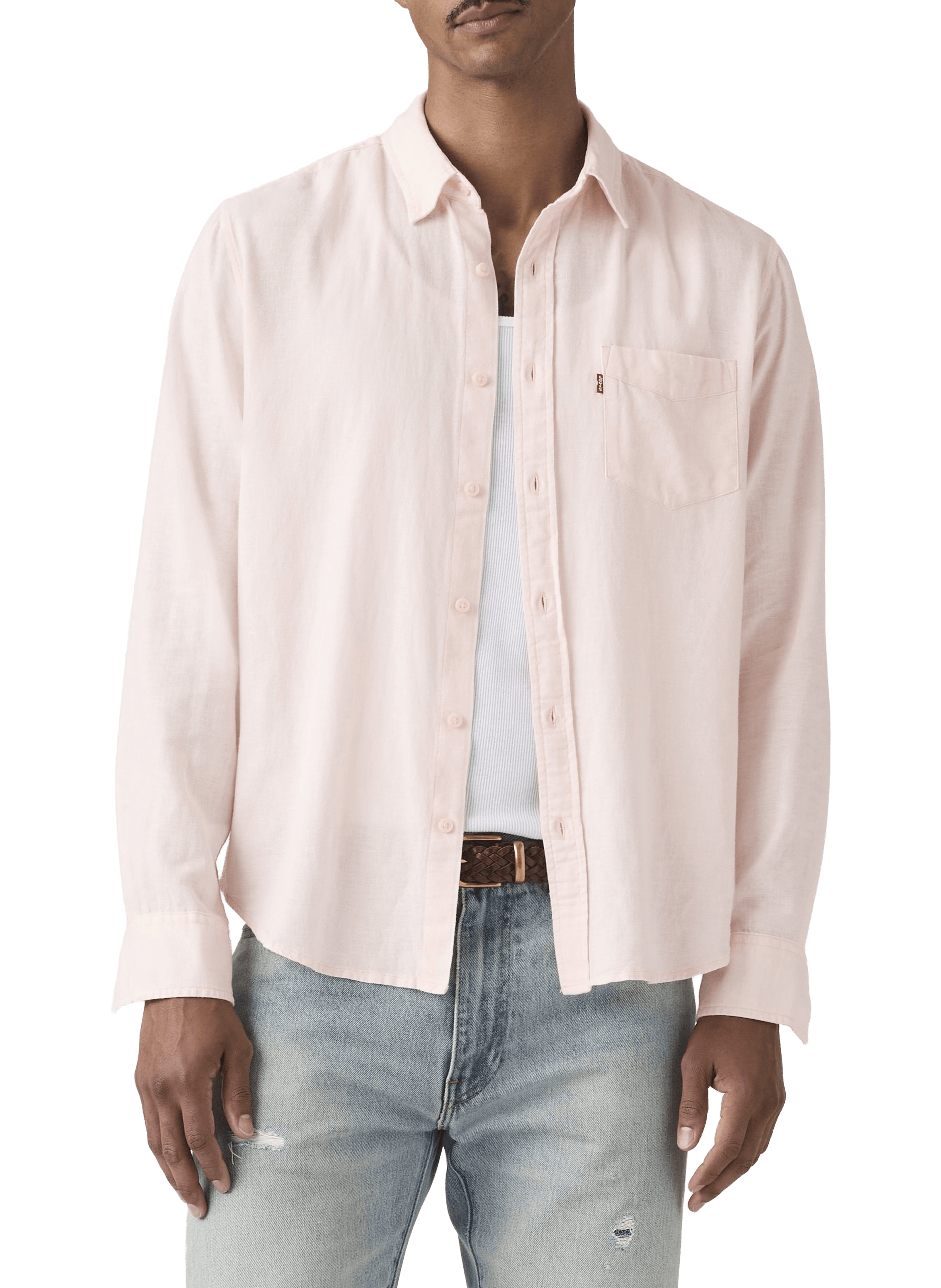 Chemise col classique en lin et coton mélangés LEVI'S Rosa