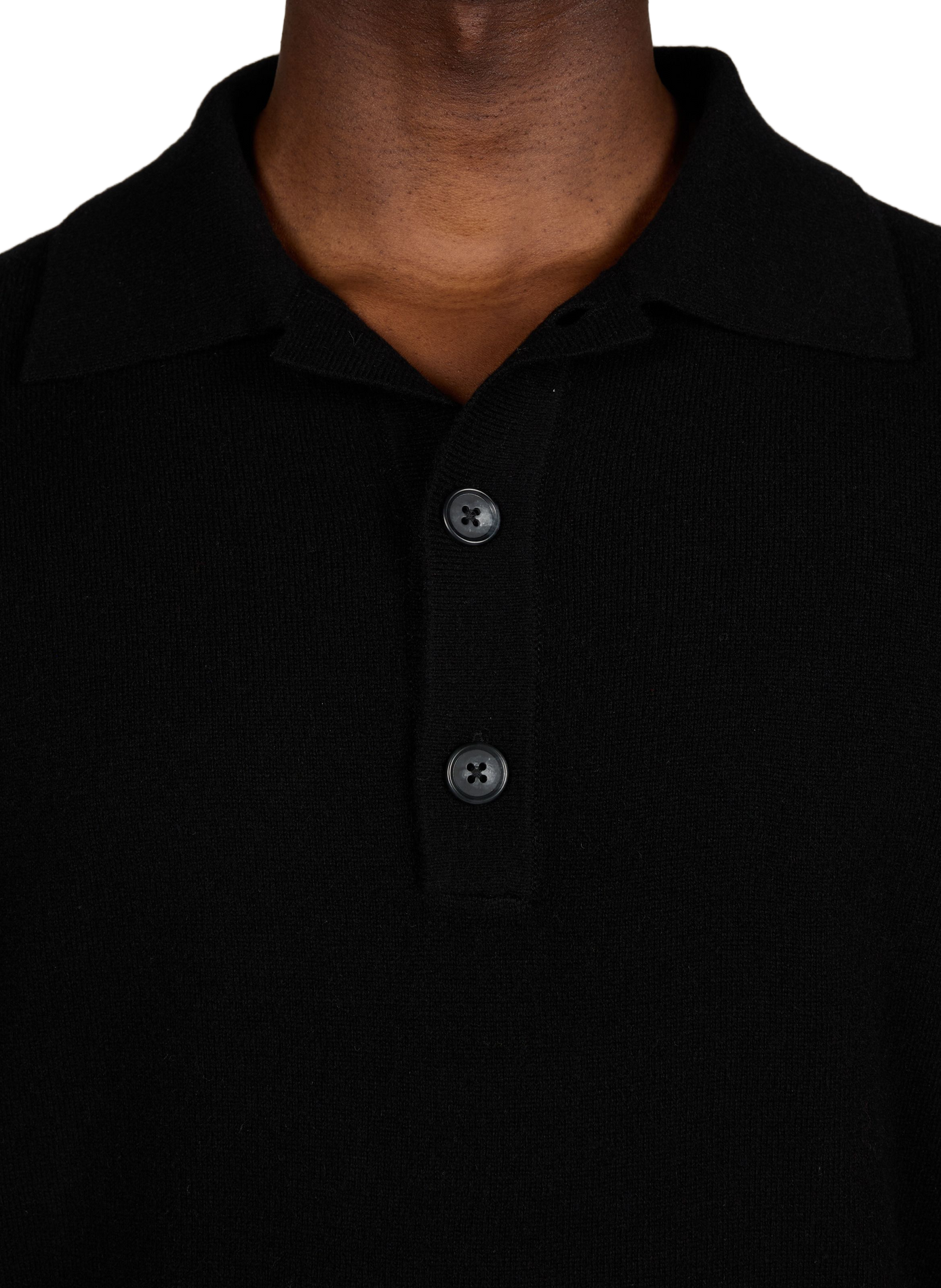 Short-sleeved polo in merino wool and cashmere ENTIRE STUDIOS Black