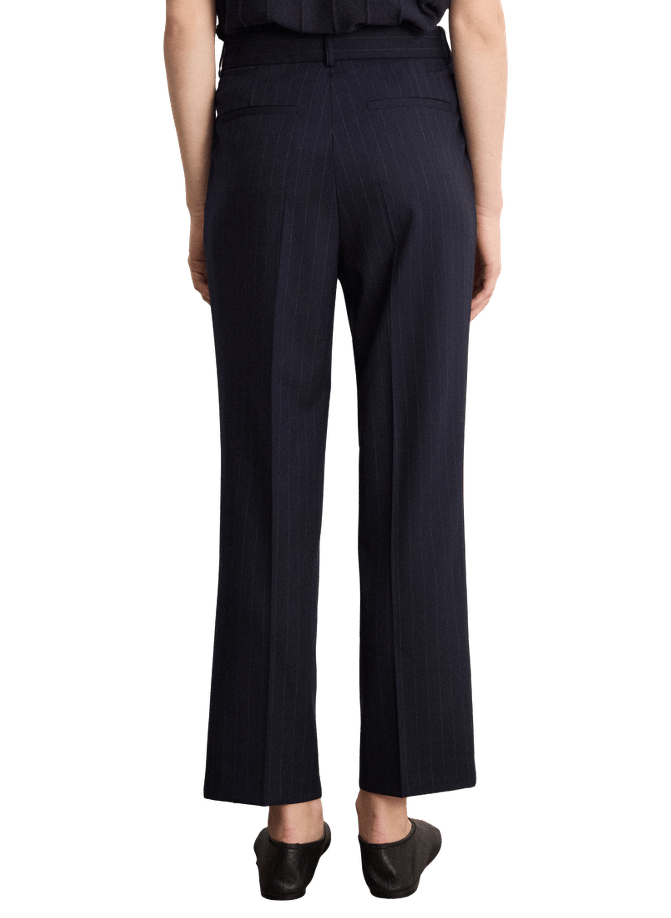 Pantalon droit de tailleur à fines rayures - brune PABLO Bleu