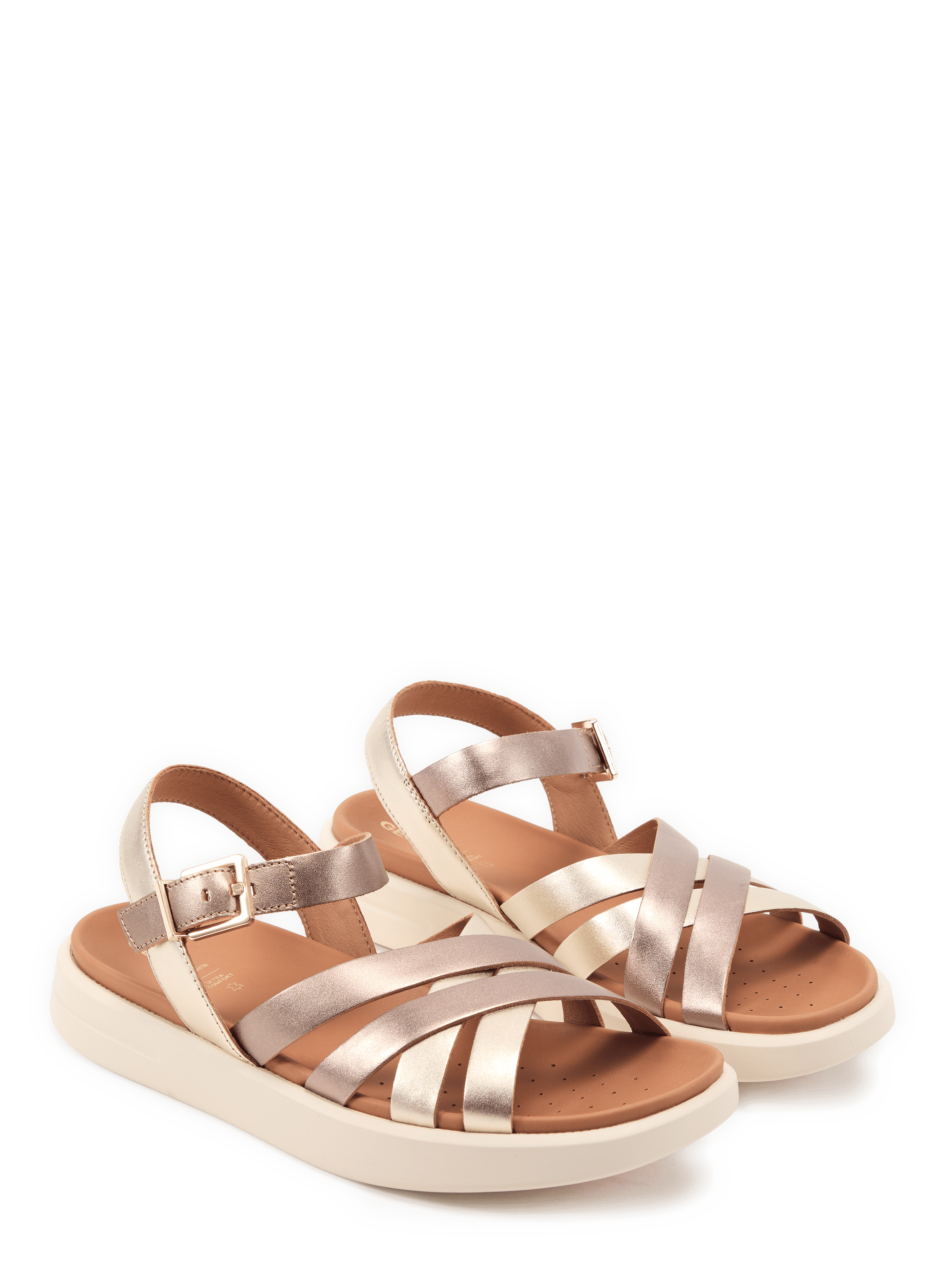 Xand 2S flat leather sandals GEOX Multicolour