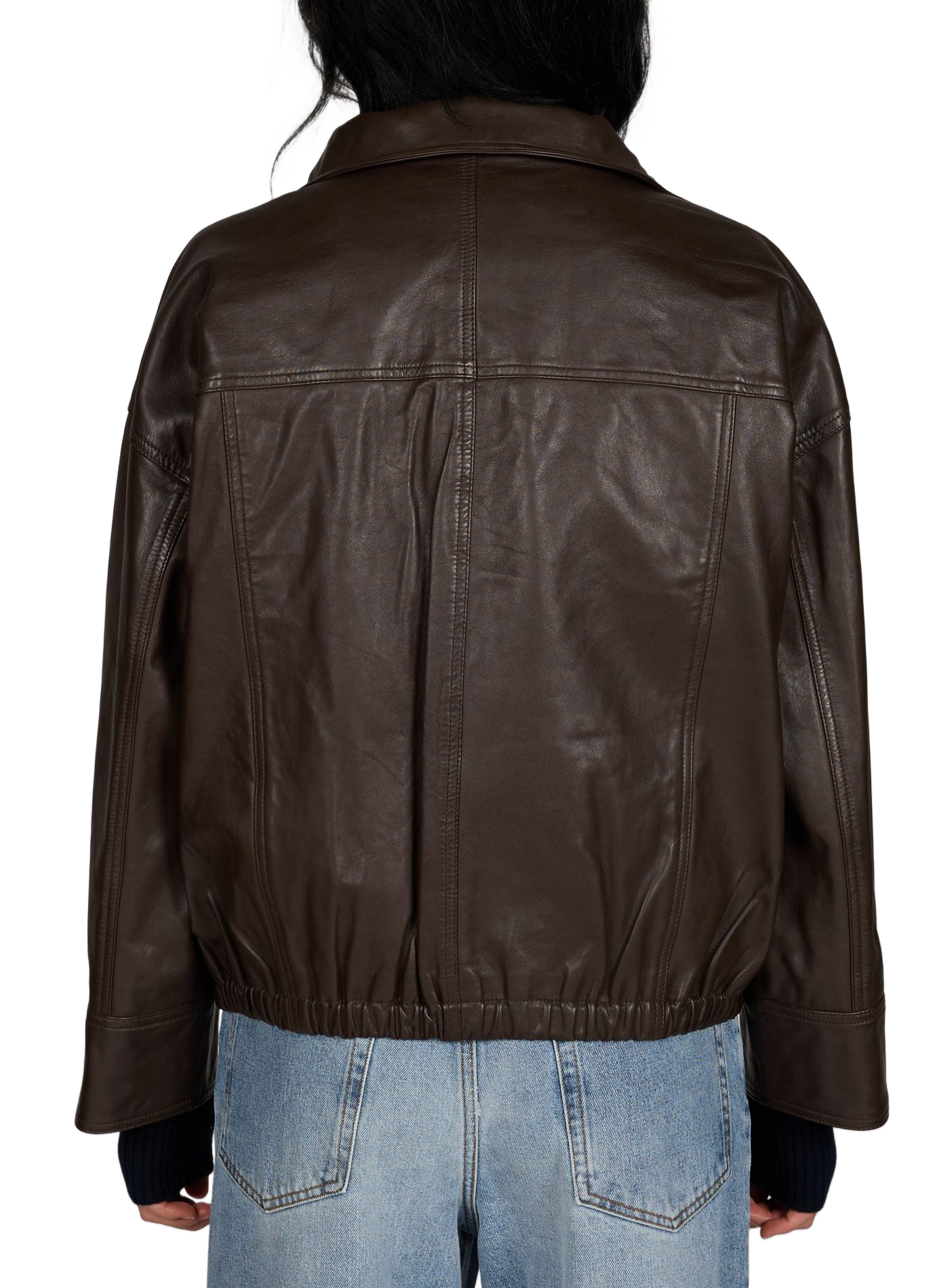 Sheepskin leather jacket ROHE FRAMES Brown