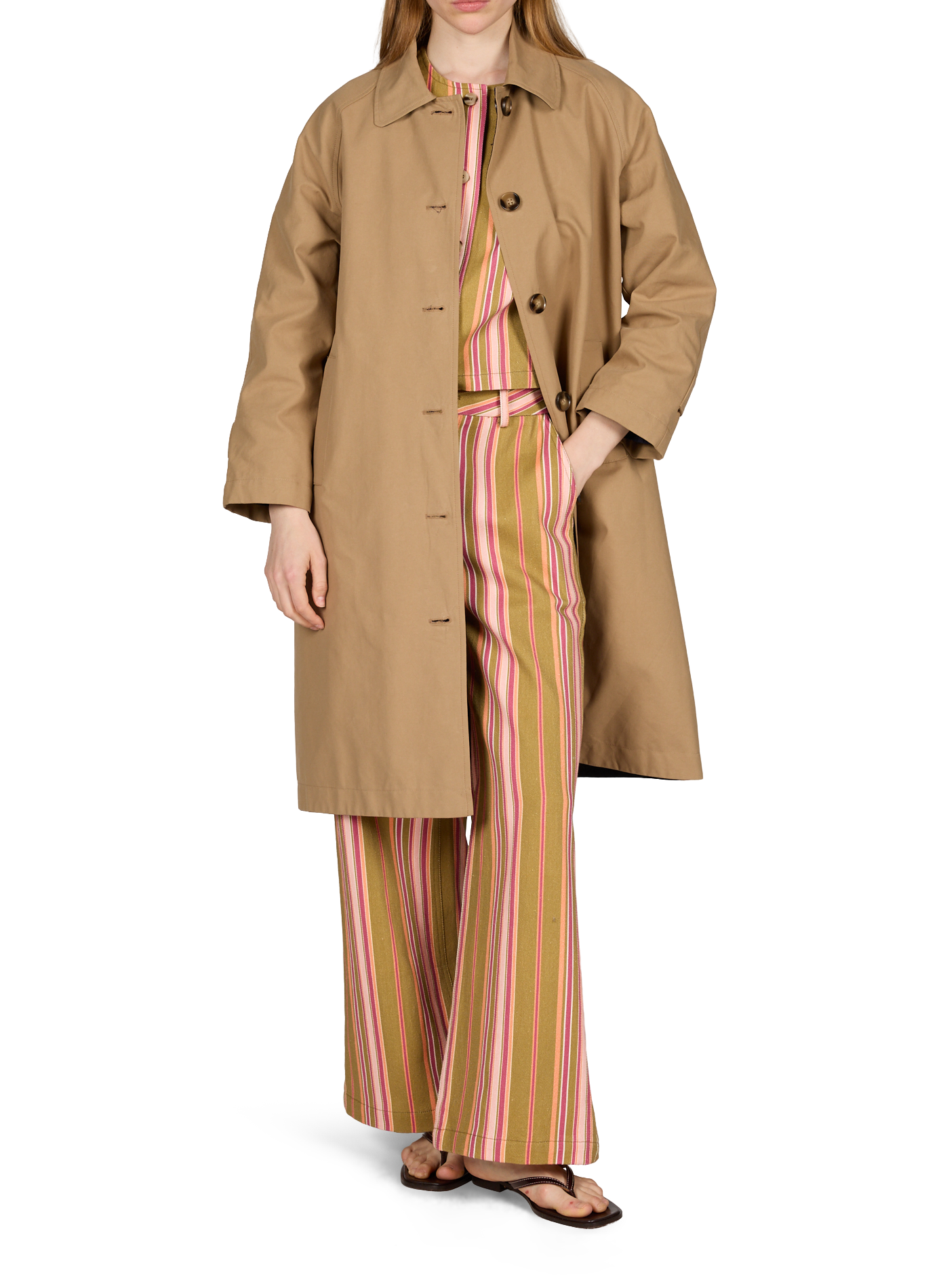 Reversible cotton blend coat by ENZO SUNCOO Brown