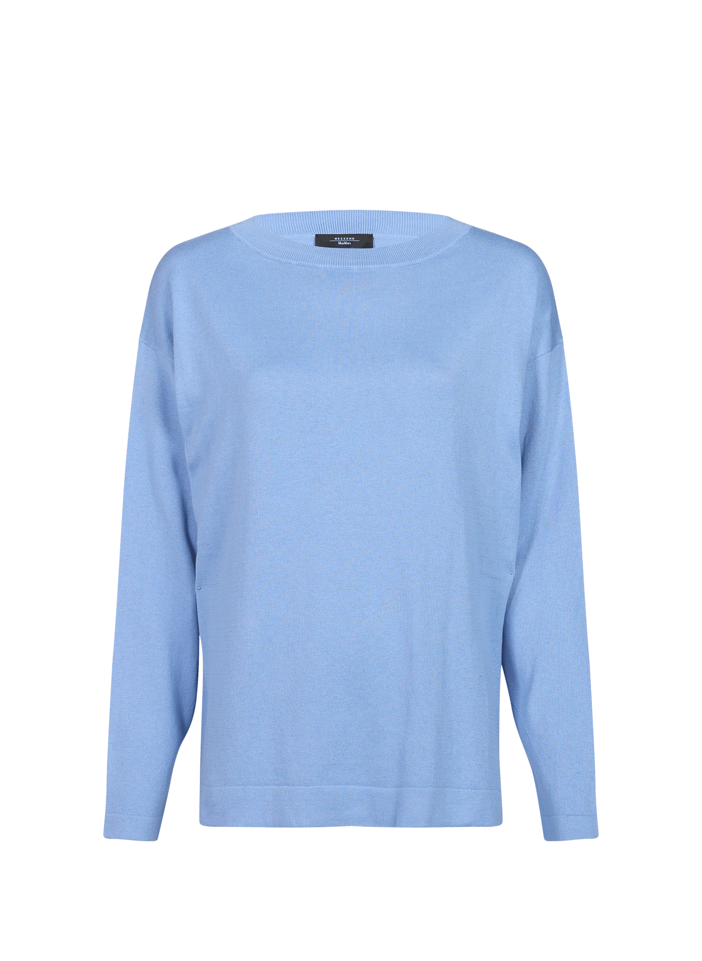 Pull à col rond en soie et coton MAX MARA WEEK END Bleu