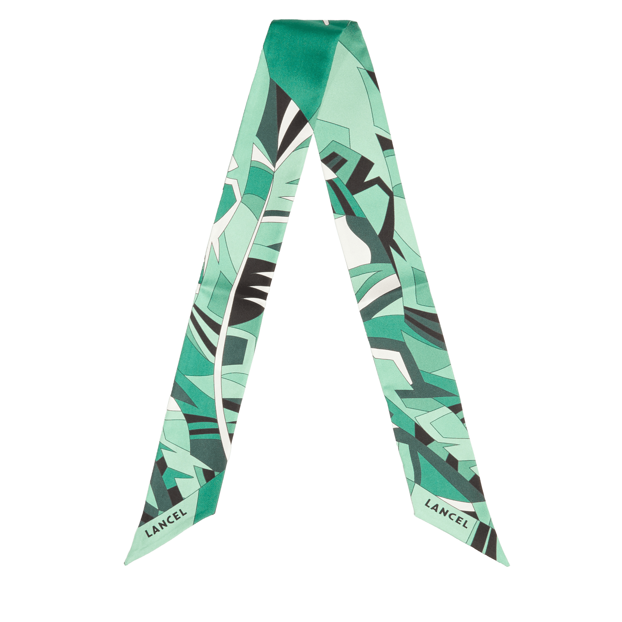 Bandeau de soie motif arabesque de lancel LANCEL Vert