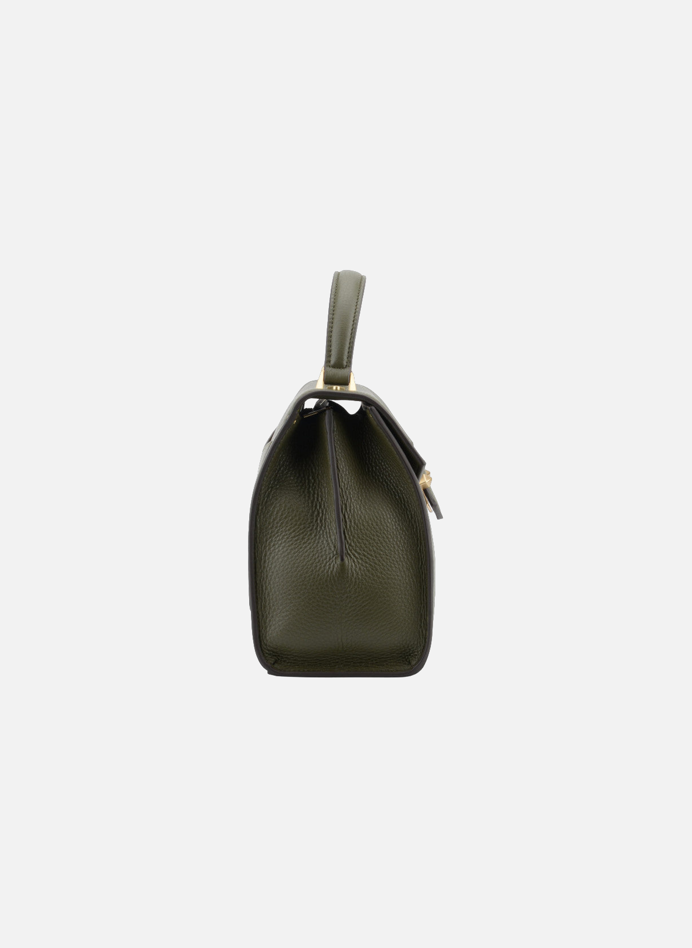 Sèvres | sac porté main et épaule mm en cuir de veau grainé POURCHET Kaki