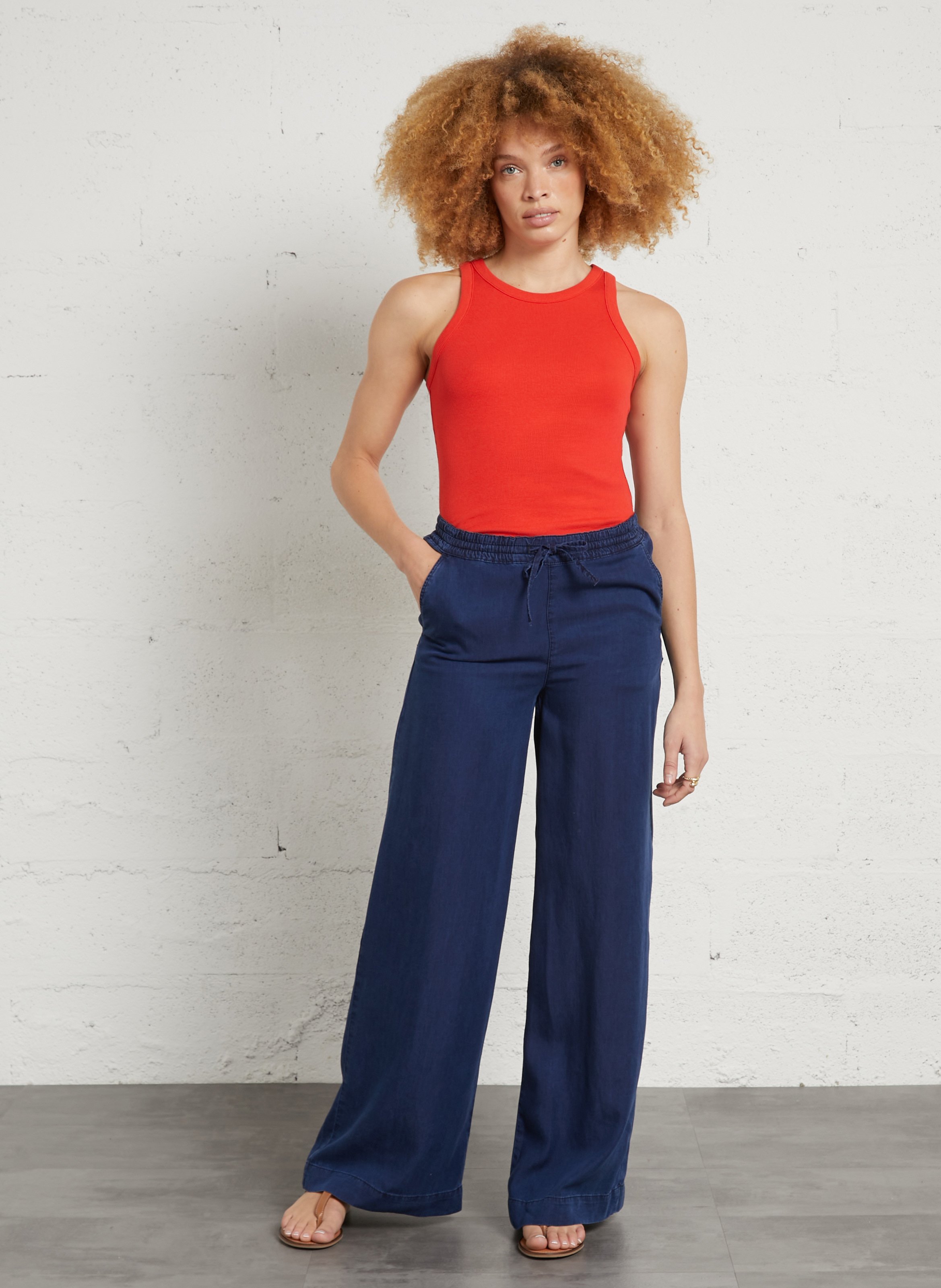 Débardeur en coton leopold MAISON 123 Rouge