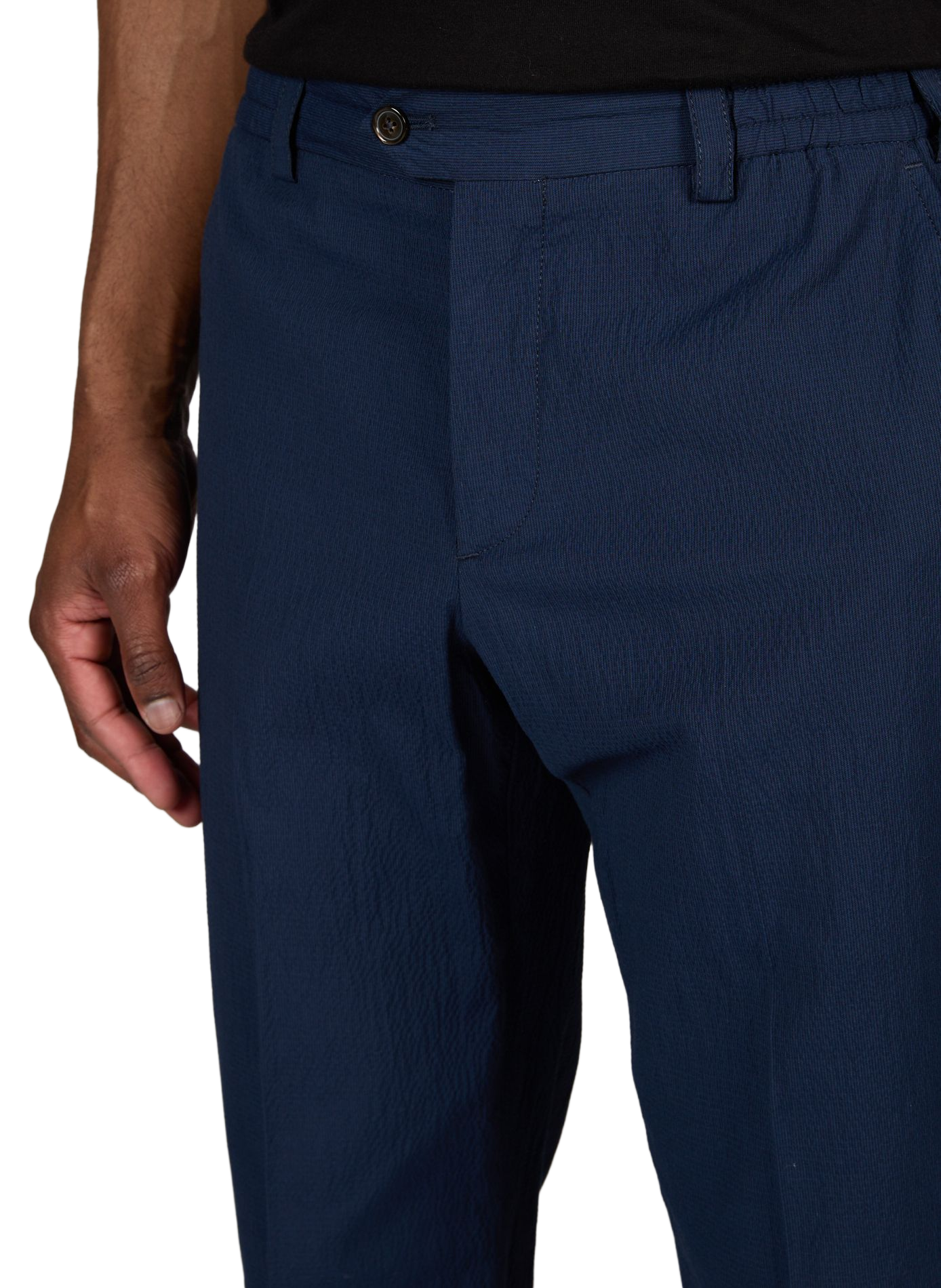 Slim pants with elastic waist in cotton PT01 Blue
