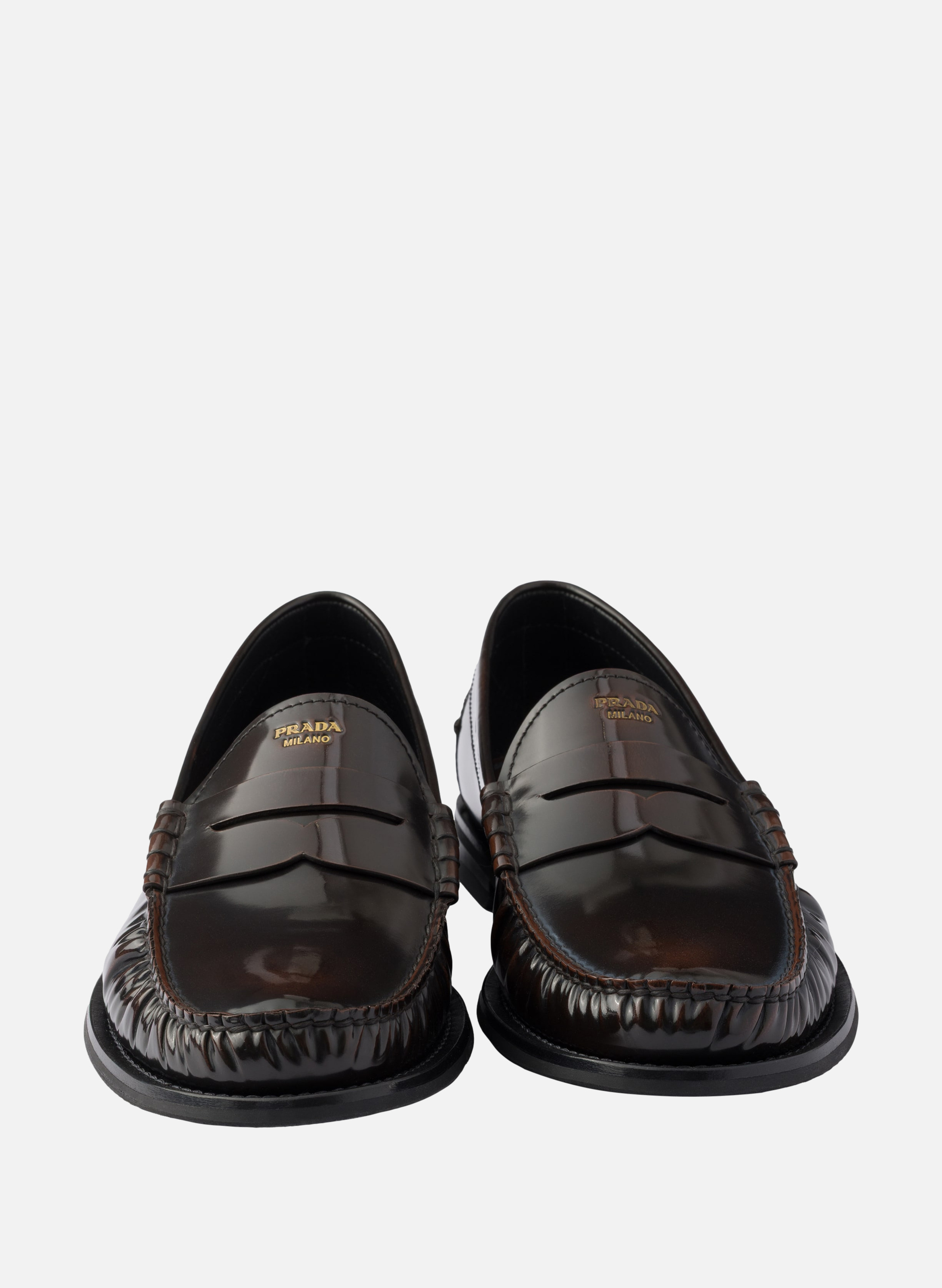 Mocassins en cuir brossé | Marron PRADA Homme