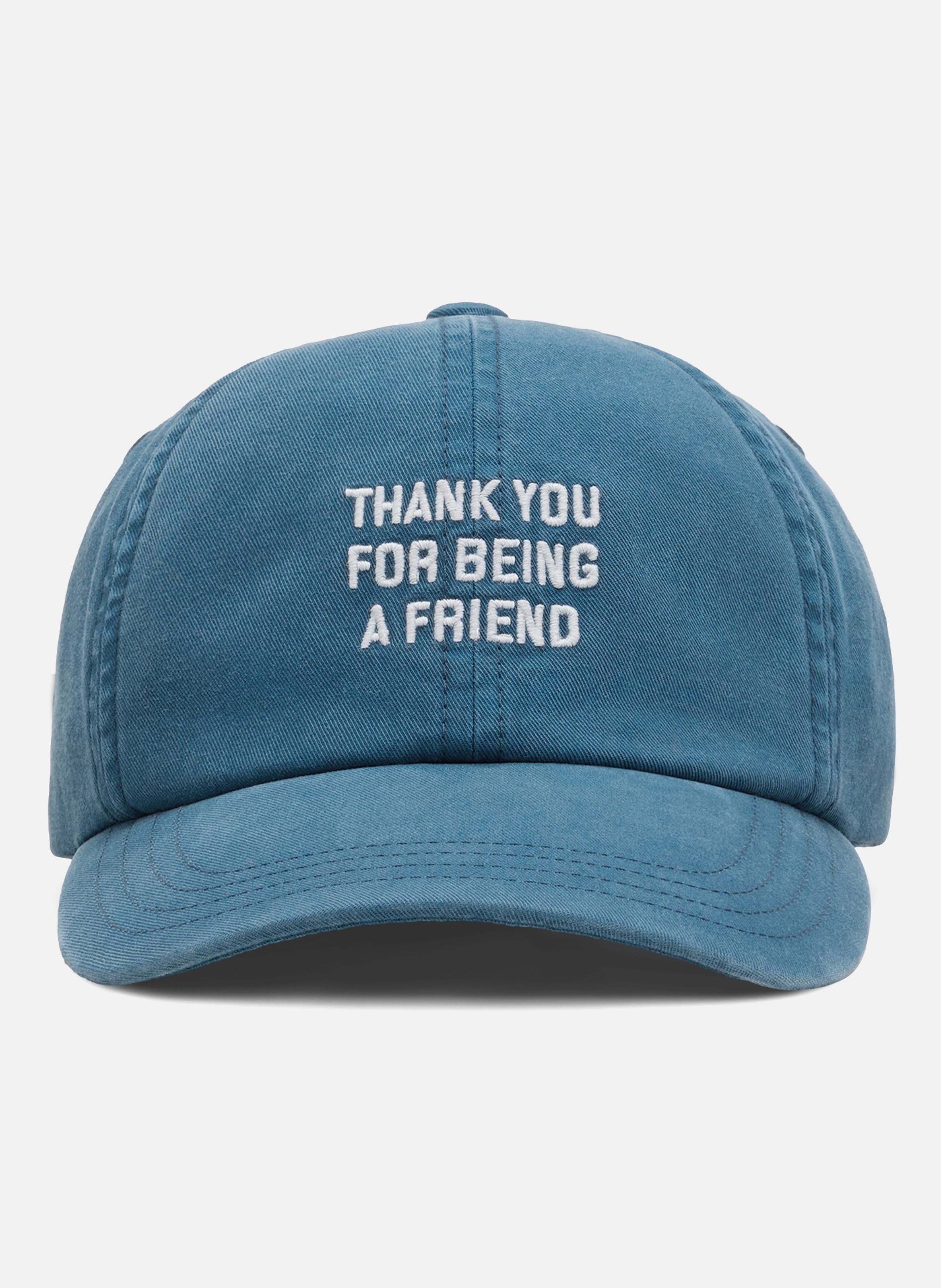 Casquette unisexe en coton "thank you for being a friend" AMI PARIS Bleu