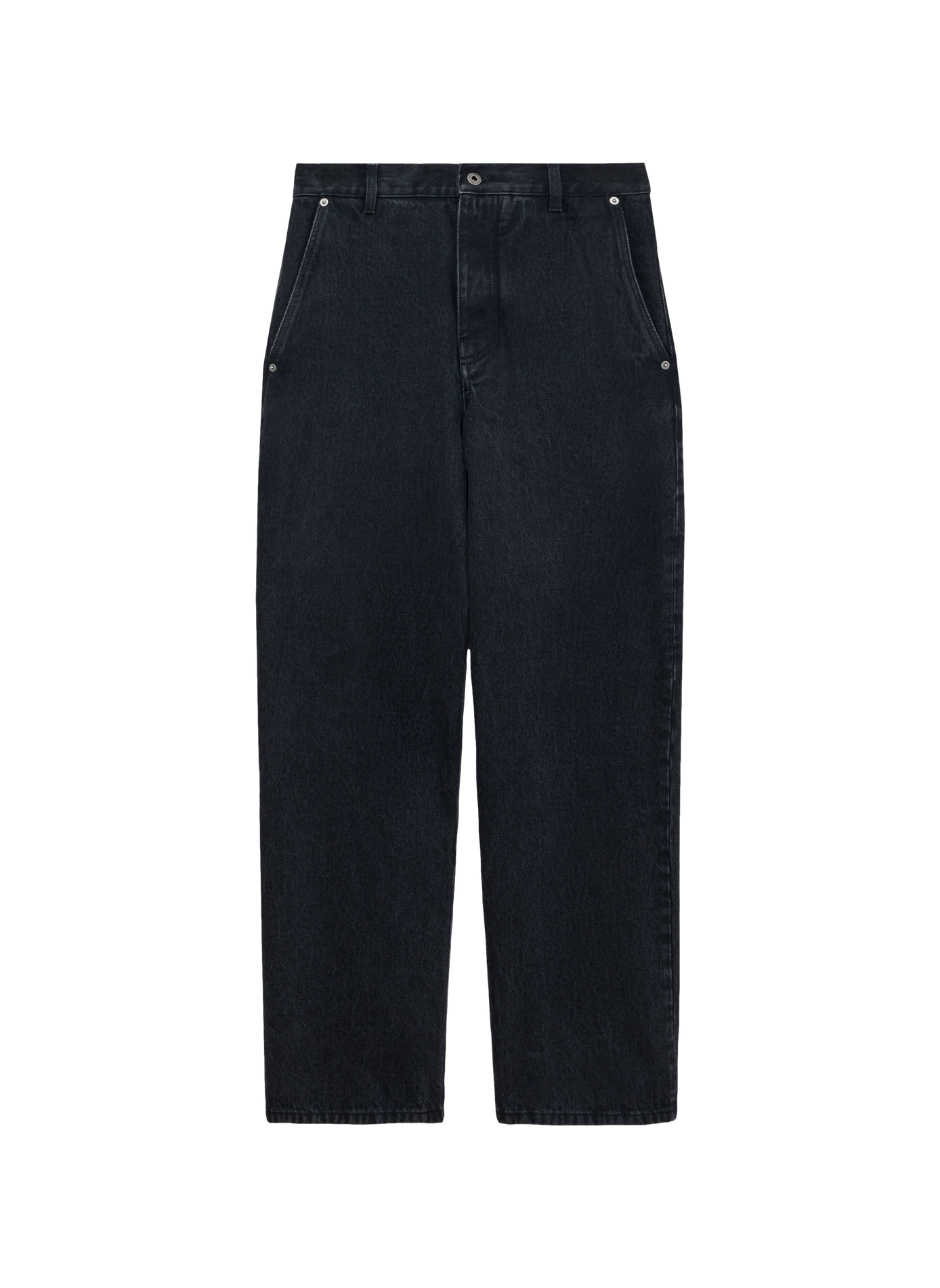 Jean en denim de coton délavé mi-épais LOEWE Black