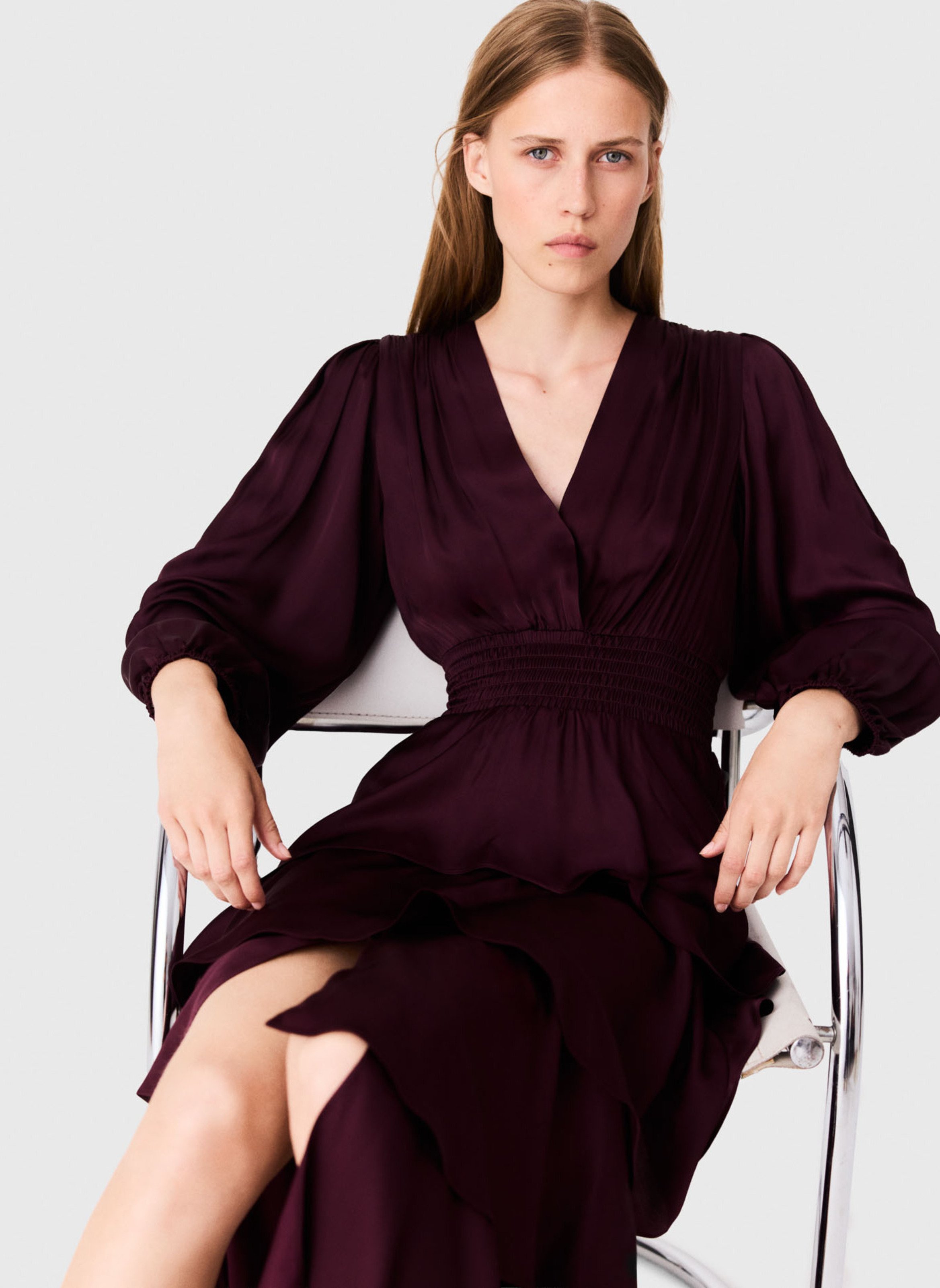Robe longue évasée MAJE Rouge