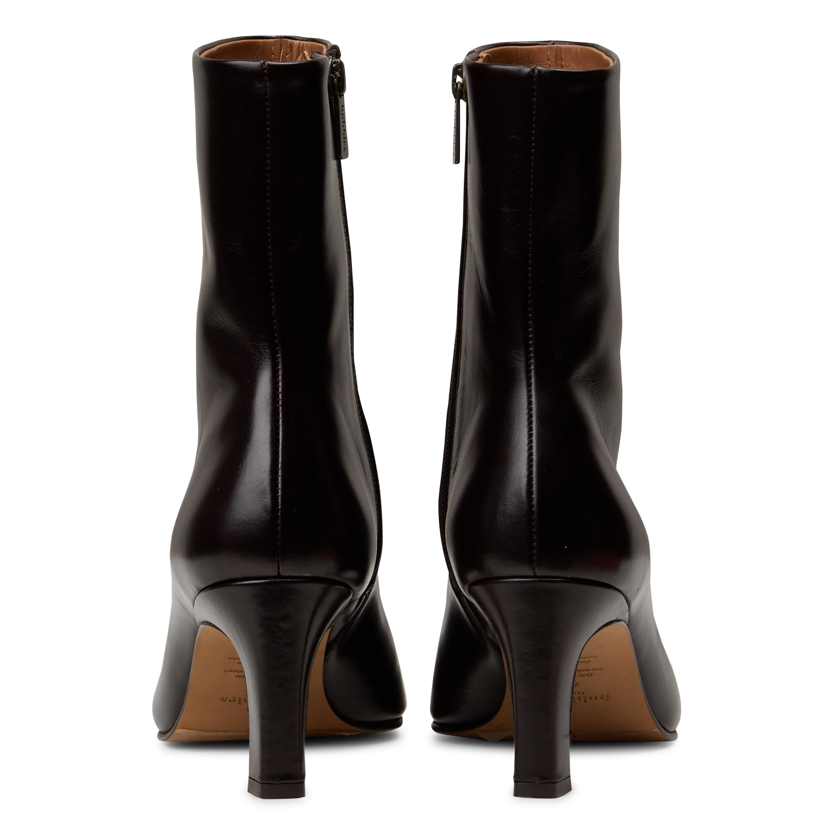 Bottines zippées en cuir emilie | Marron BOBBIES Femme