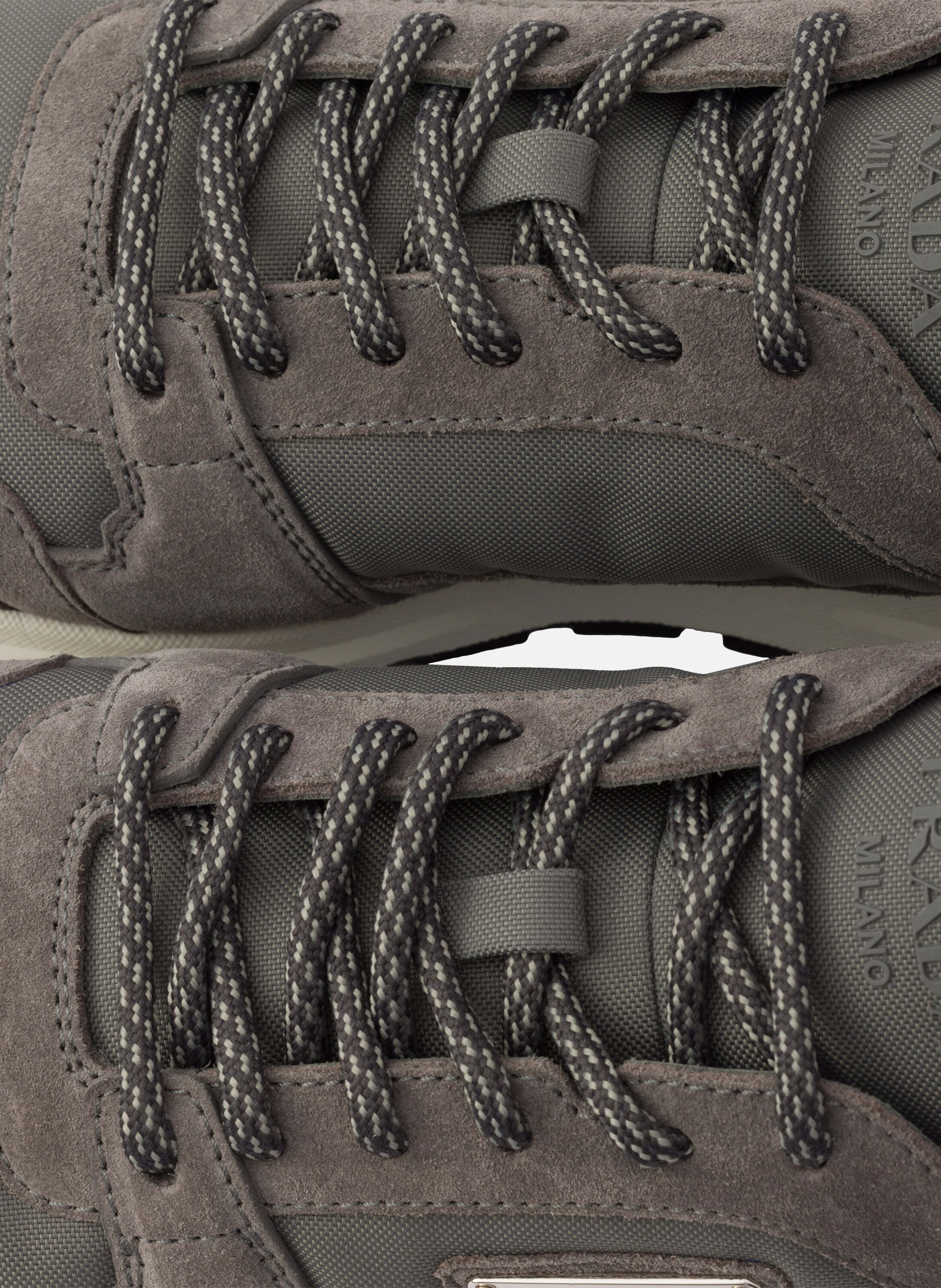 Sneakers prax en daim et re-nylon PRADA Gris