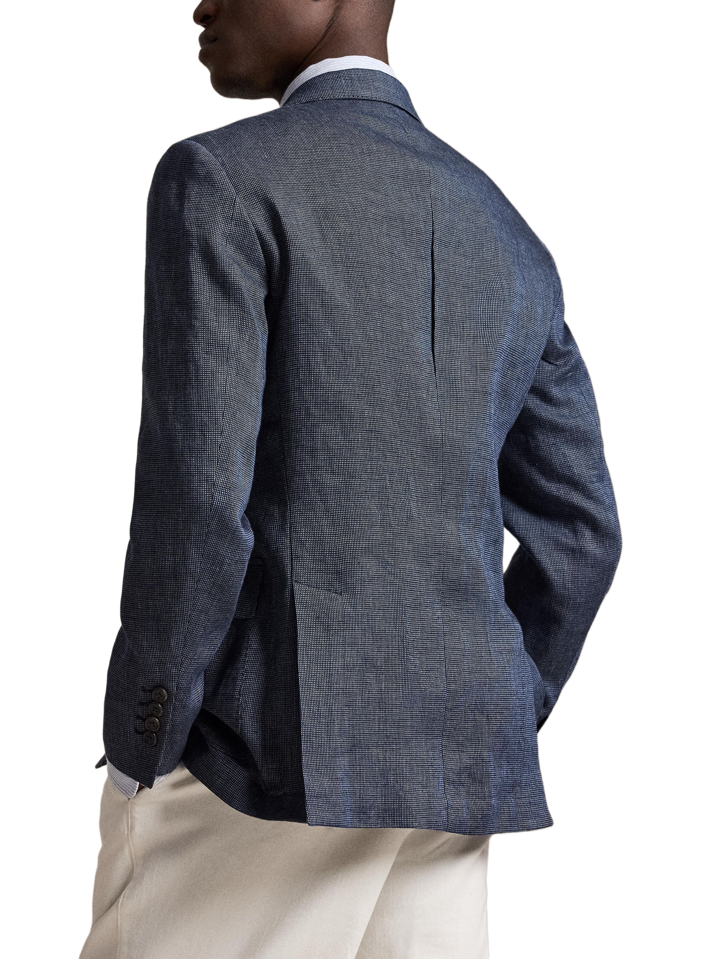 Blazer cintré en lin mélangé POLO RALPH LAUREN Bleu