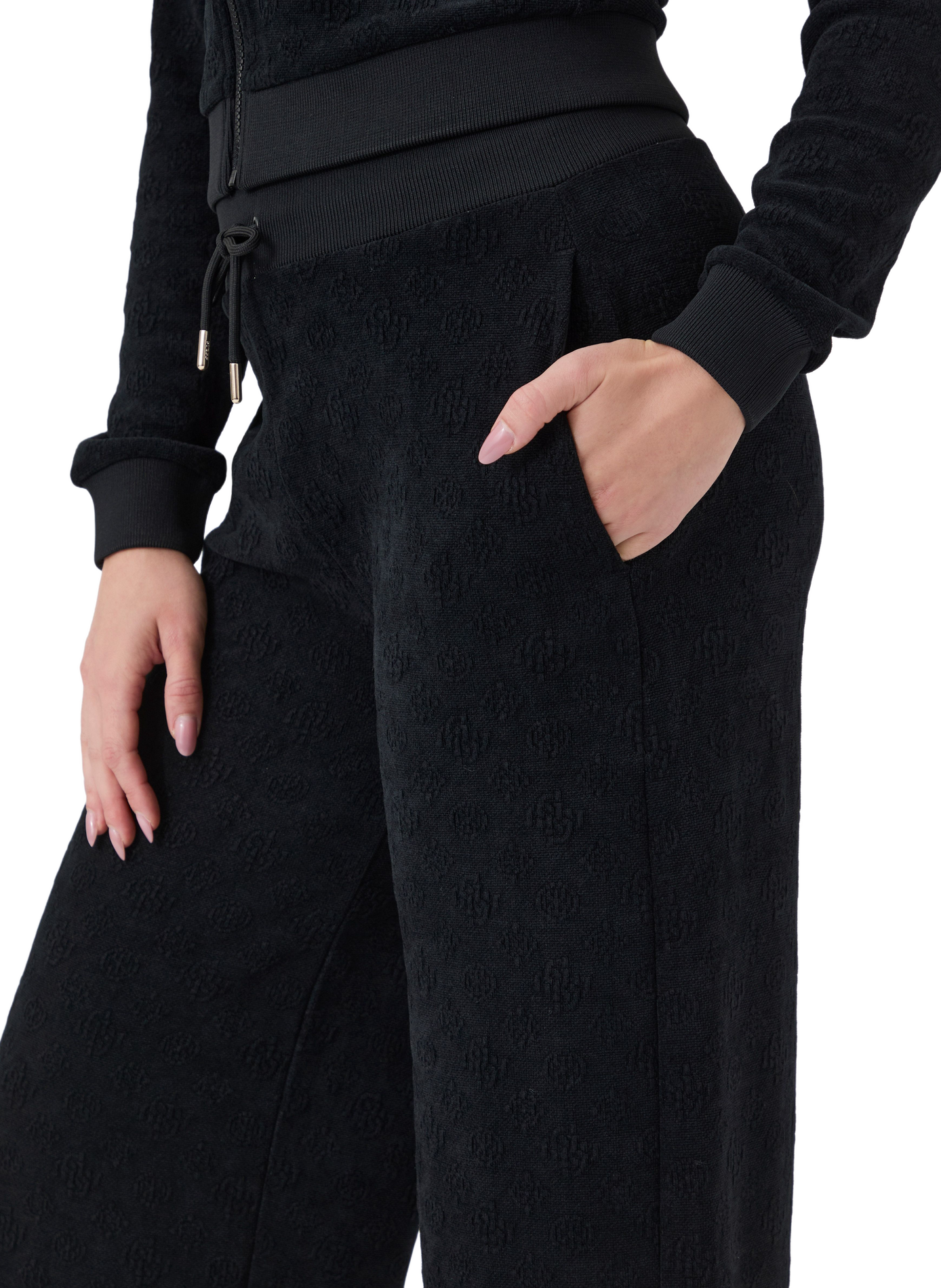 Weite unifarbene Hose mit elastischem Bund GUESS Schwarz