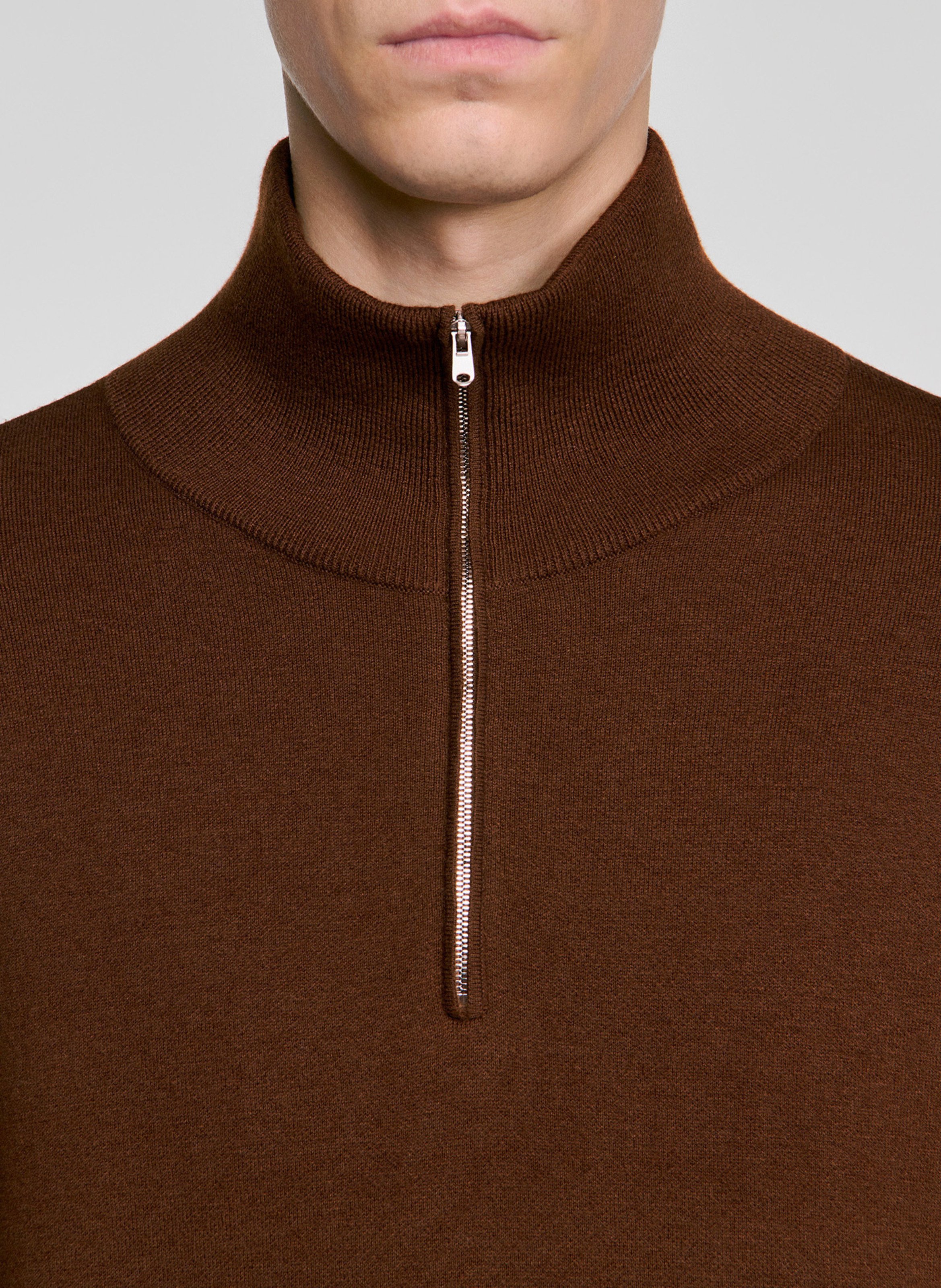 Pull camionneur en laine mélangée SANDRO Beige