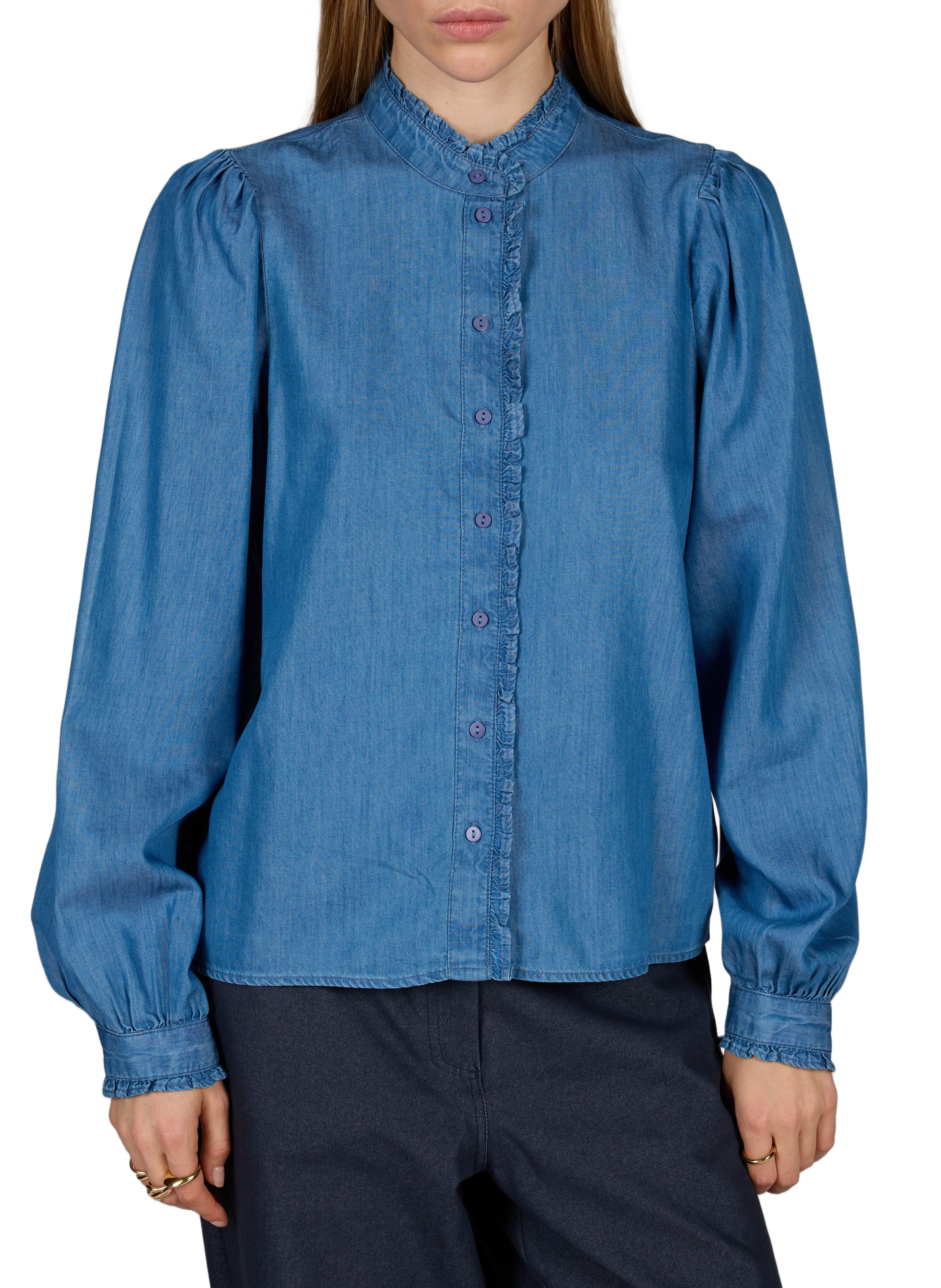 Loose-fitting shirt in blended cotton VILA Blue