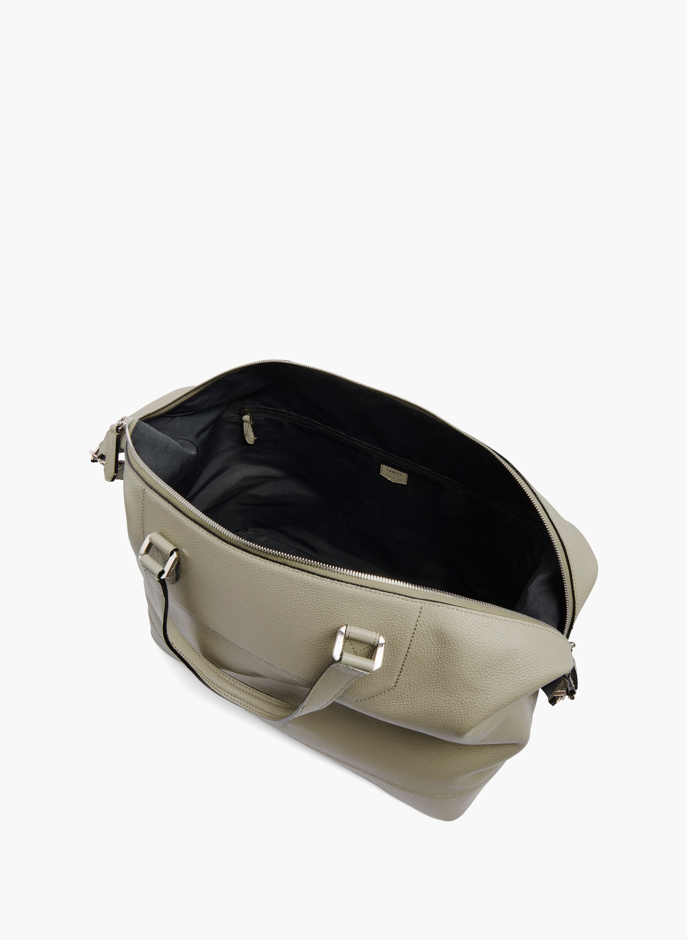 Weekendtas Ninon 45 van Lancel, rood vaarsleer, middelgrote reistas. LANCEL Groen